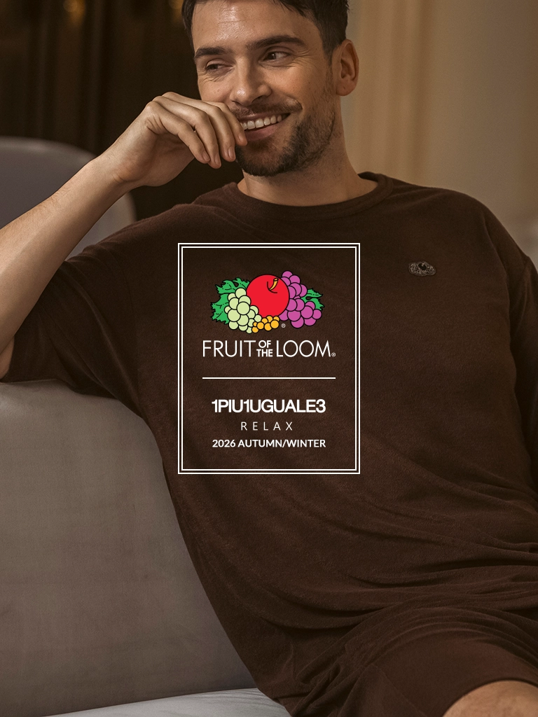 1PIU1UGUALE3 RELAX(ウノピゥウノウグァーレトレ リラックス)FRUIT OF THE LOOMフルーツオブザルームとのコラボアイテム登場！