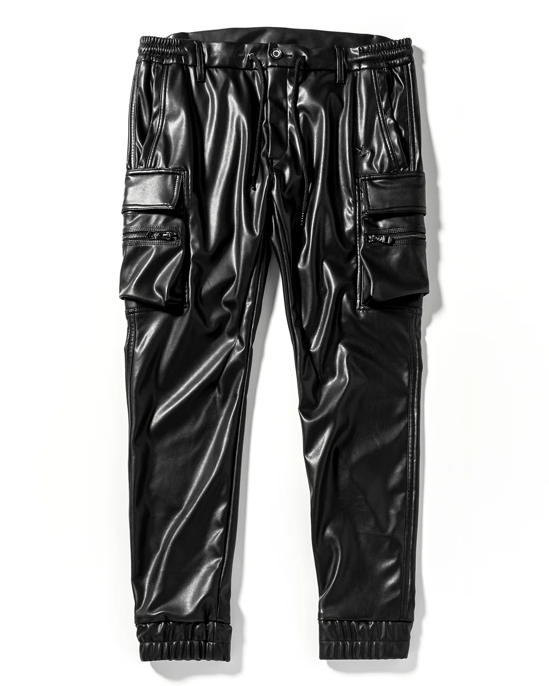 フェイクレザースリムカーゴパンツ