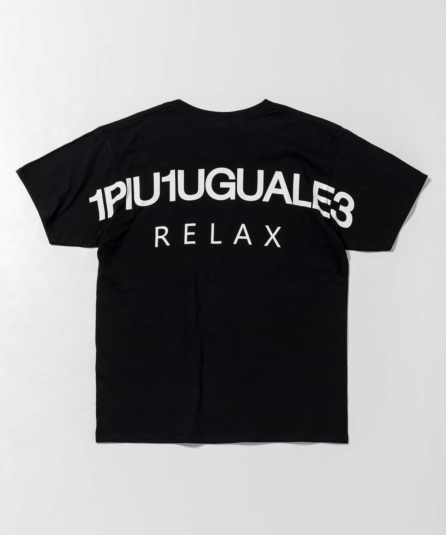 1PIU1UGUALE3 ロゴプリント ブラックシャツ 1PIU1UGUALE3 RELAX(ウノピゥウノウグァーレトレ リラックス)バック