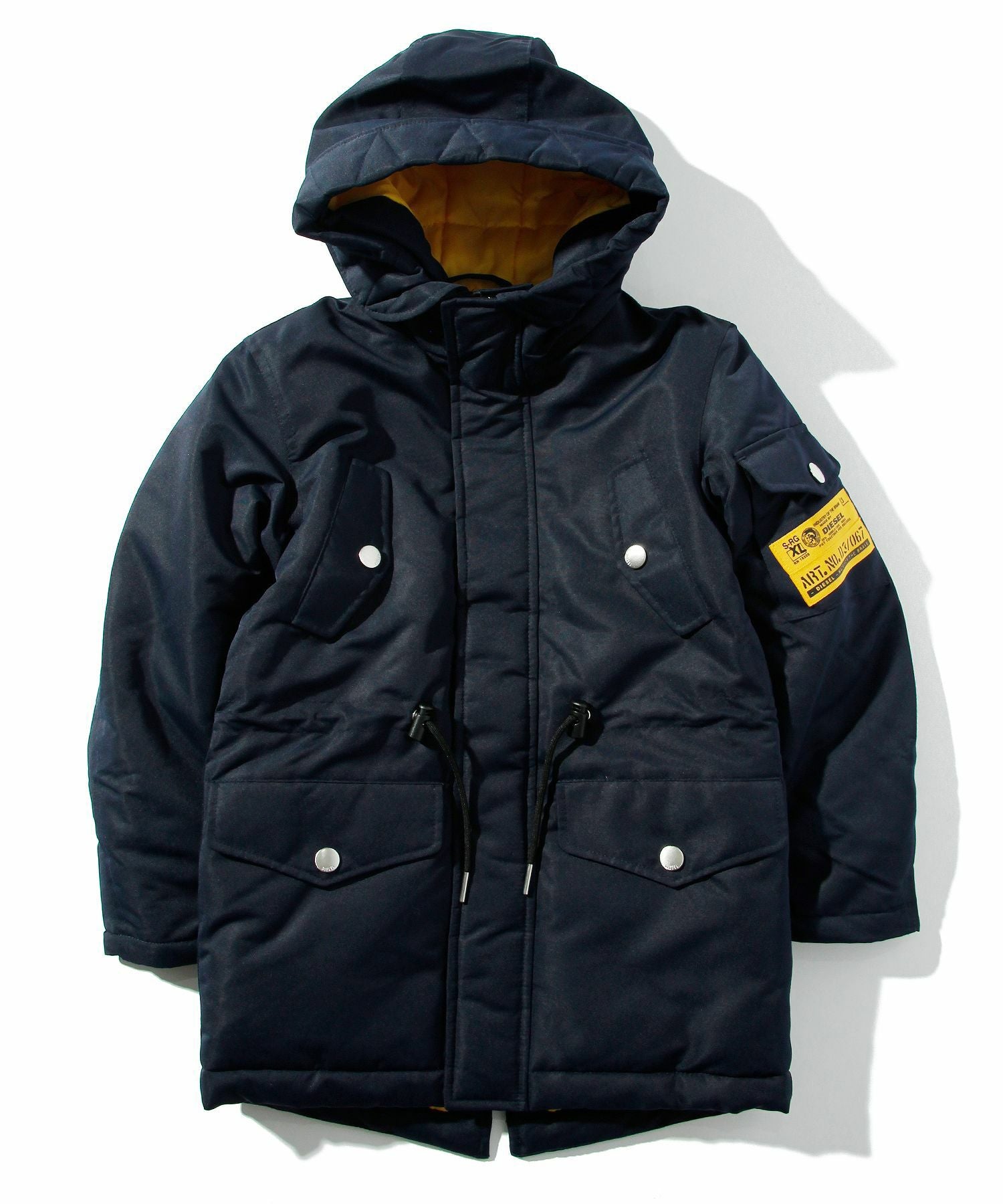 DIESEL ファー付きブルゾン カーキ F モッズ ミリタリー オシャレ DIESEL KIDS ミリタリージャケット モッズコート 入学式 DIESEL