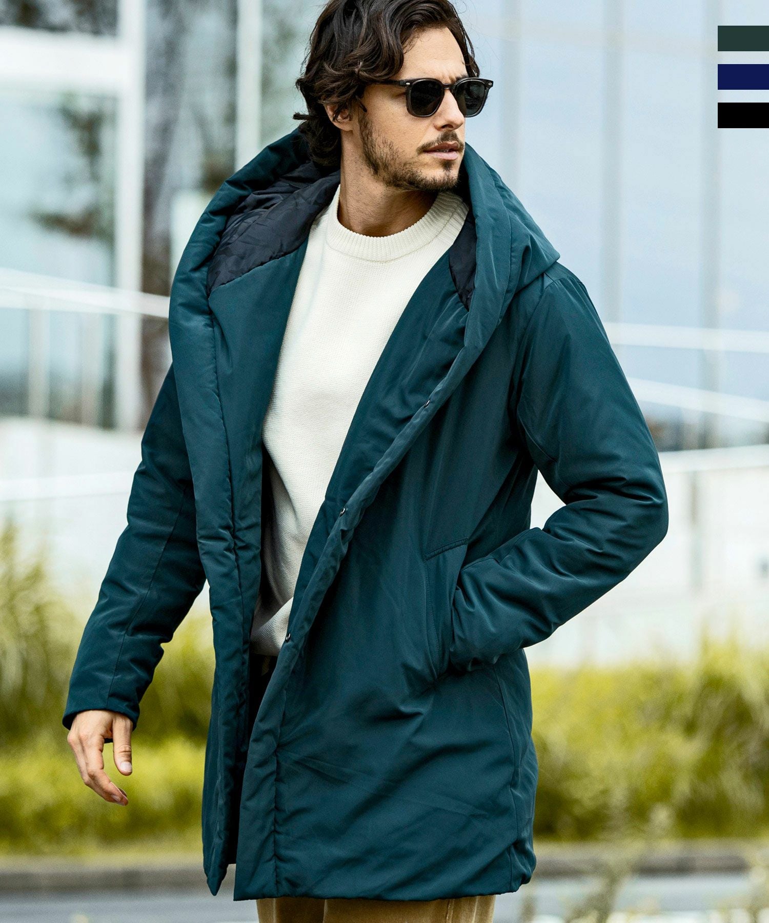 Komakino AW14 コート TALLサイズ 〕 アンゴラウール スタンドステンカラーコート（76-15WI04