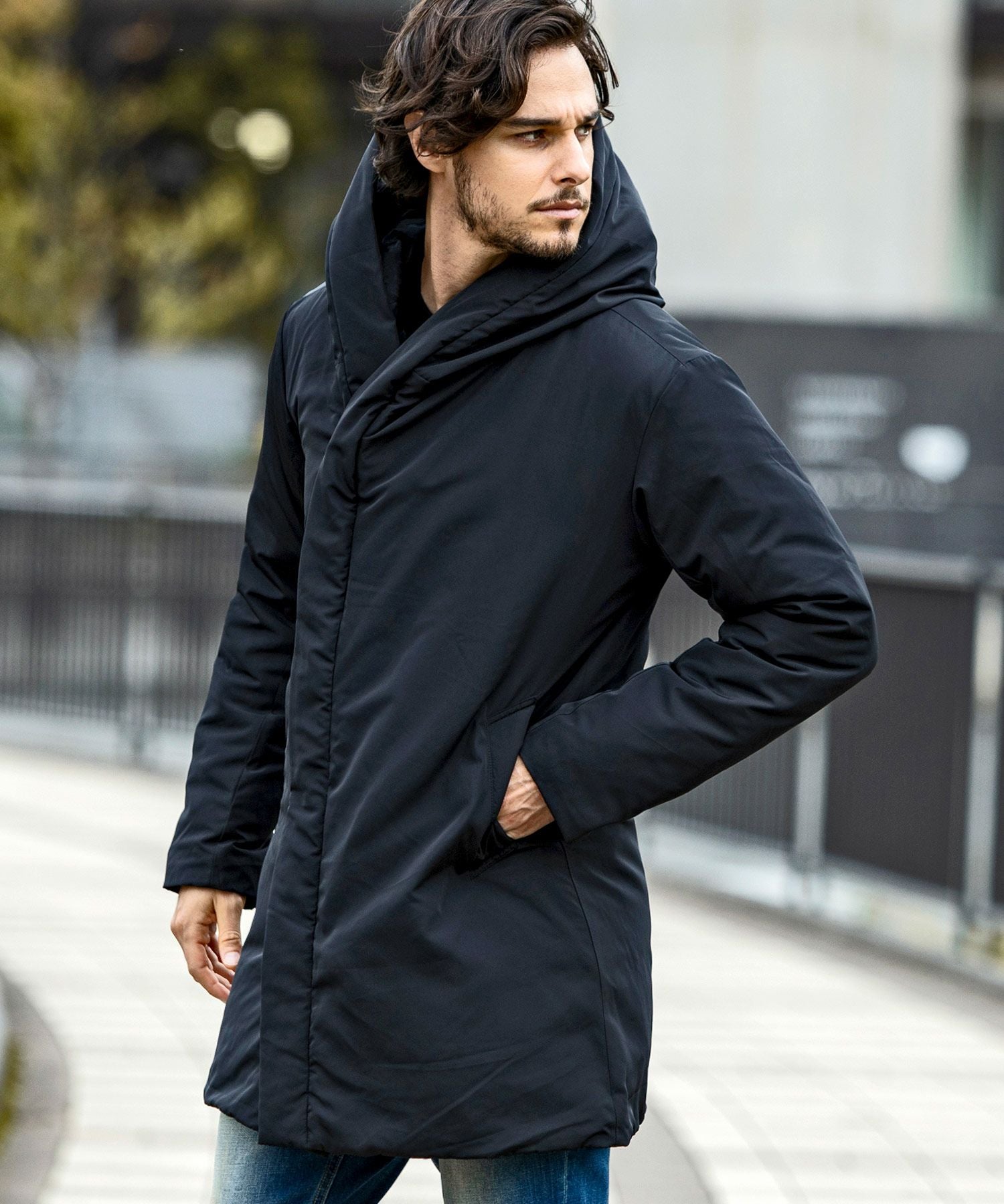 Komakino AW14 コート TALLサイズ 〕 アンゴラウール スタンドステンカラーコート（76-15WI04