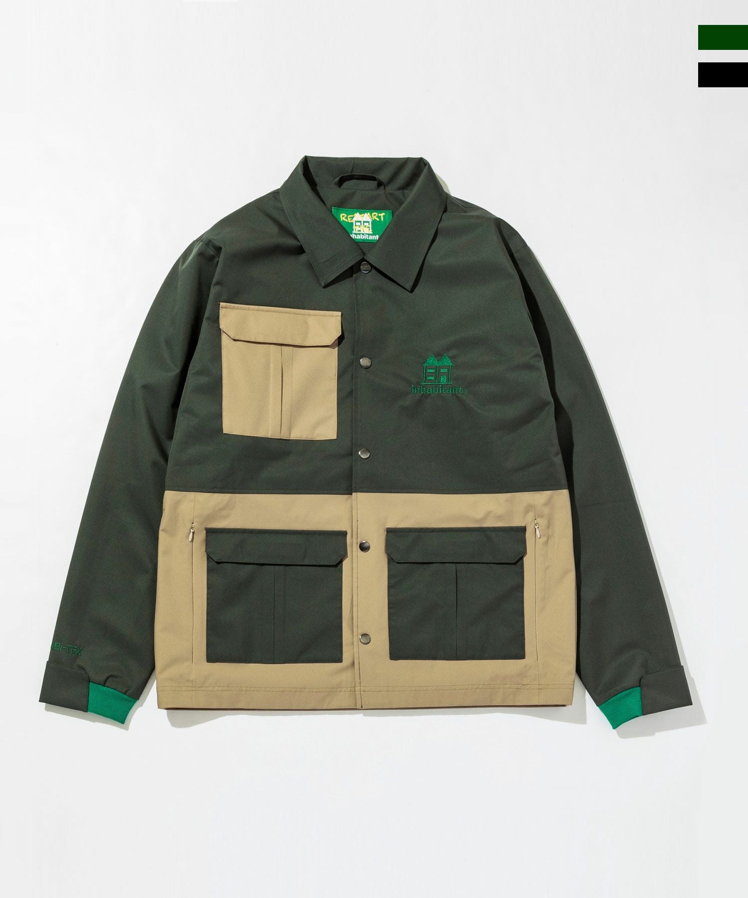 inhabitant インハビ 2way スノーボード コーチジャケット M inhabitant(インハビタント)ECO NYLON Polyester Taffeta 2L