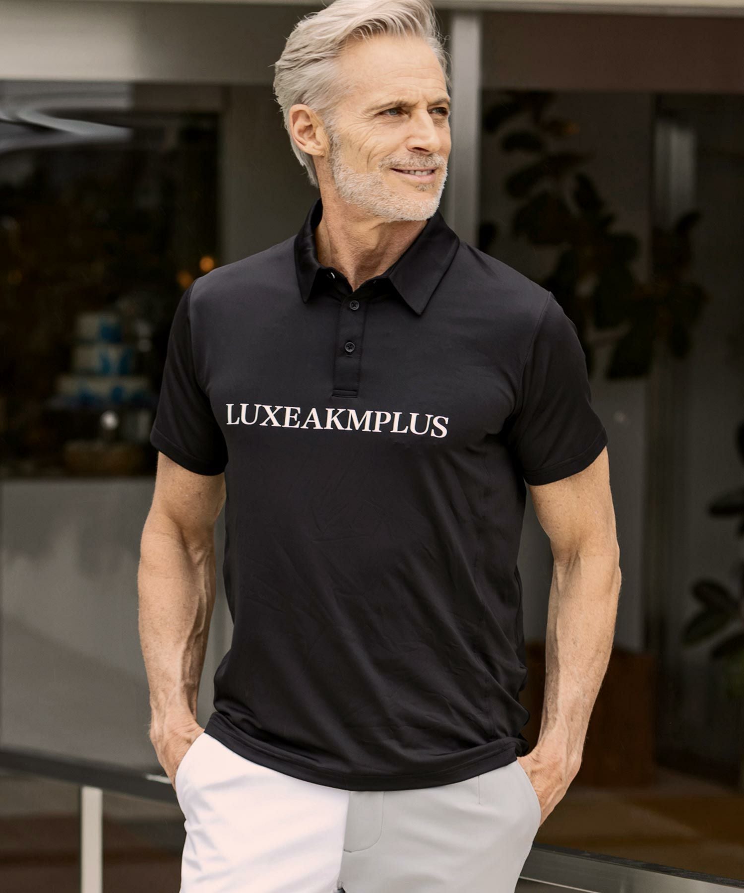 LUXEAKMPLUS(リュクスエイケイエムプラス)ゴルフ フロントロゴ半袖
