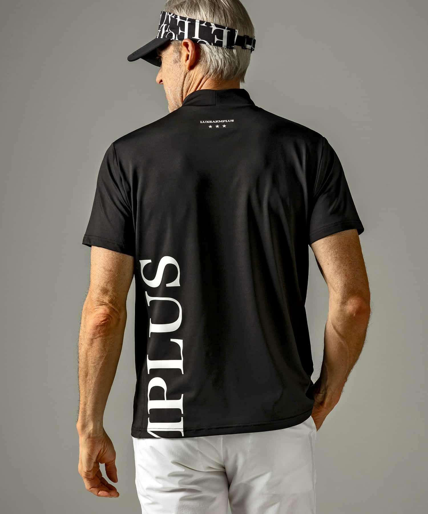 LUXEAKMPLUS ブラック XL 半袖シャツ LUXEAKMPLUS(リュクスエイケイエムプラス)ゴルフ フロントロゴ半袖