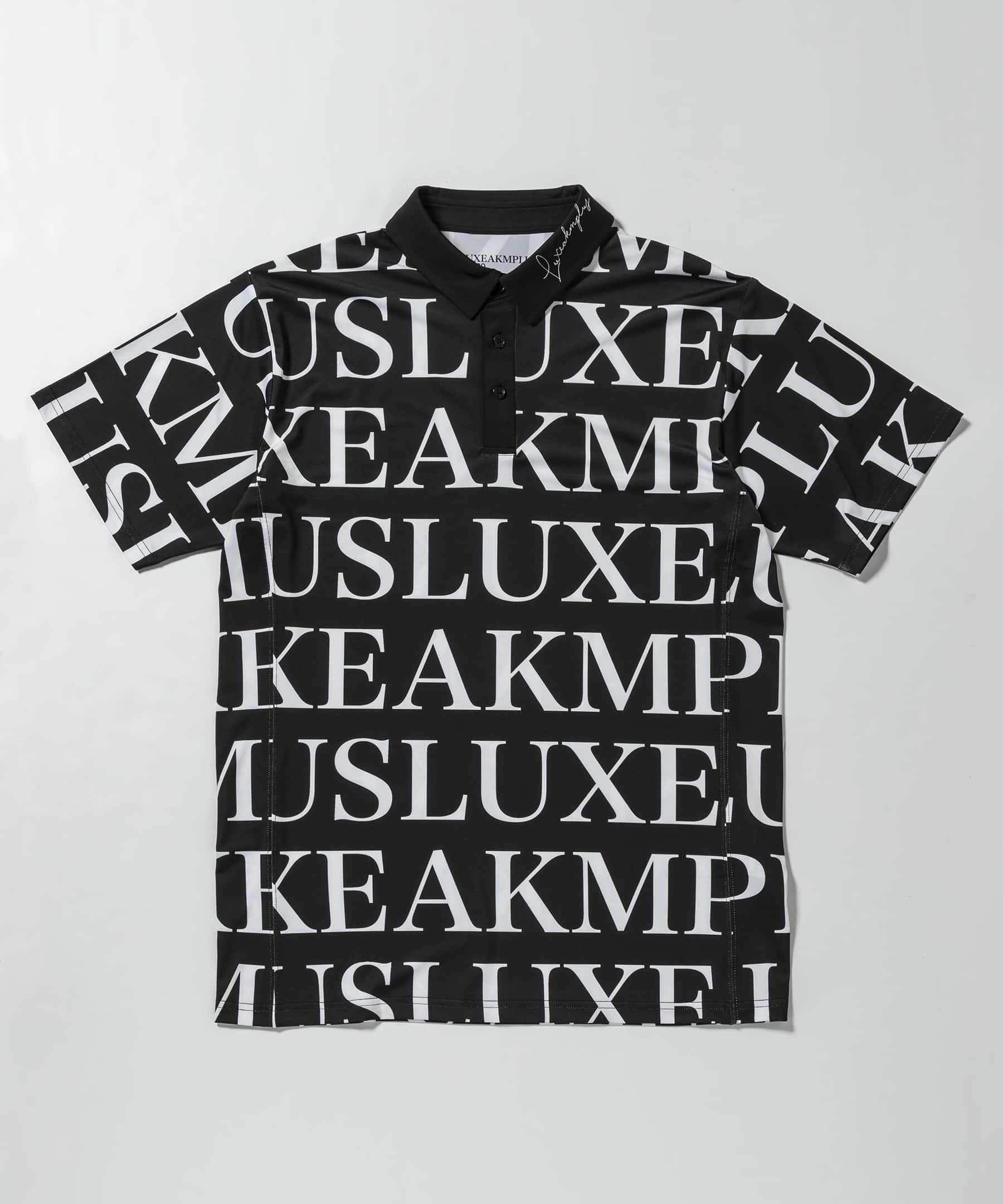LUXEAKMPLUS(リュクスエイケイエムプラス)ゴルフ 襟ロゴ総柄半袖