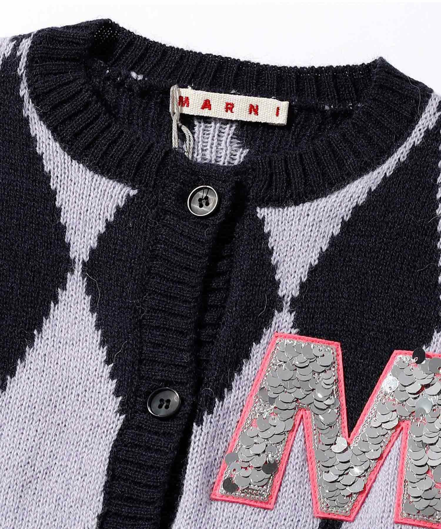 MARNI マスタード・パープル カーディガン　40 中古・古着通販】MARNI (マルニ) FUZZY WUZZY モヘアカーディガン