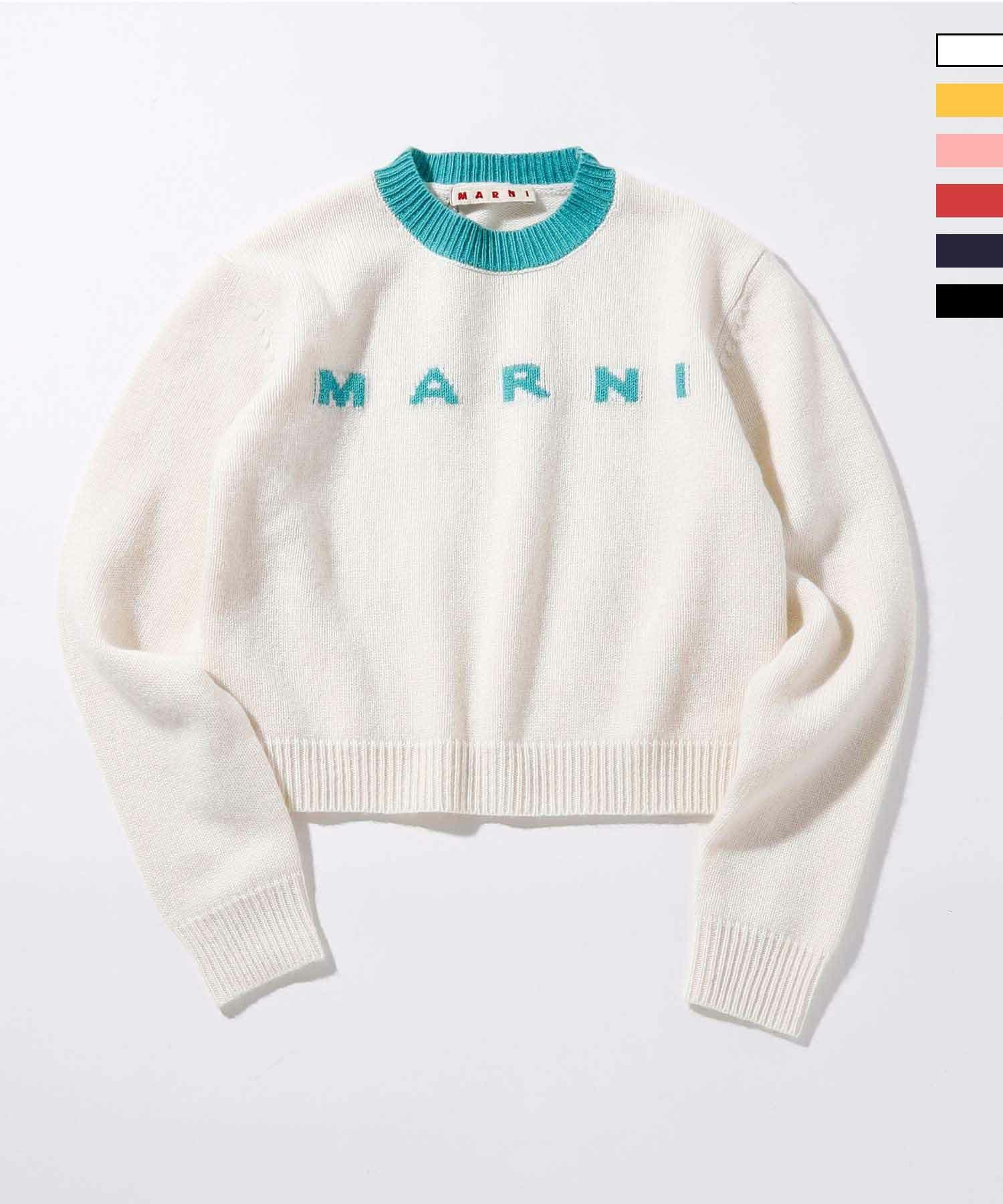 MARNI マルニ　長袖トップス　カットソー　ブルゾン　赤　40 クルーネック MARNI（マルニ） セーター MARNI Stitch Wool Knit DVMD0146Q0 UFH533
