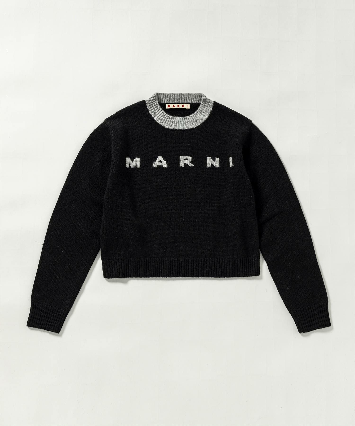 MARNI マルニ 23AW ロゴエンブロイダリーハイネックリブニットセーター DBMD0153A0 イエロー 40 MARNI(マルニ)Kids & Junior ブランドロゴ長袖ニット | SHIFFON公式