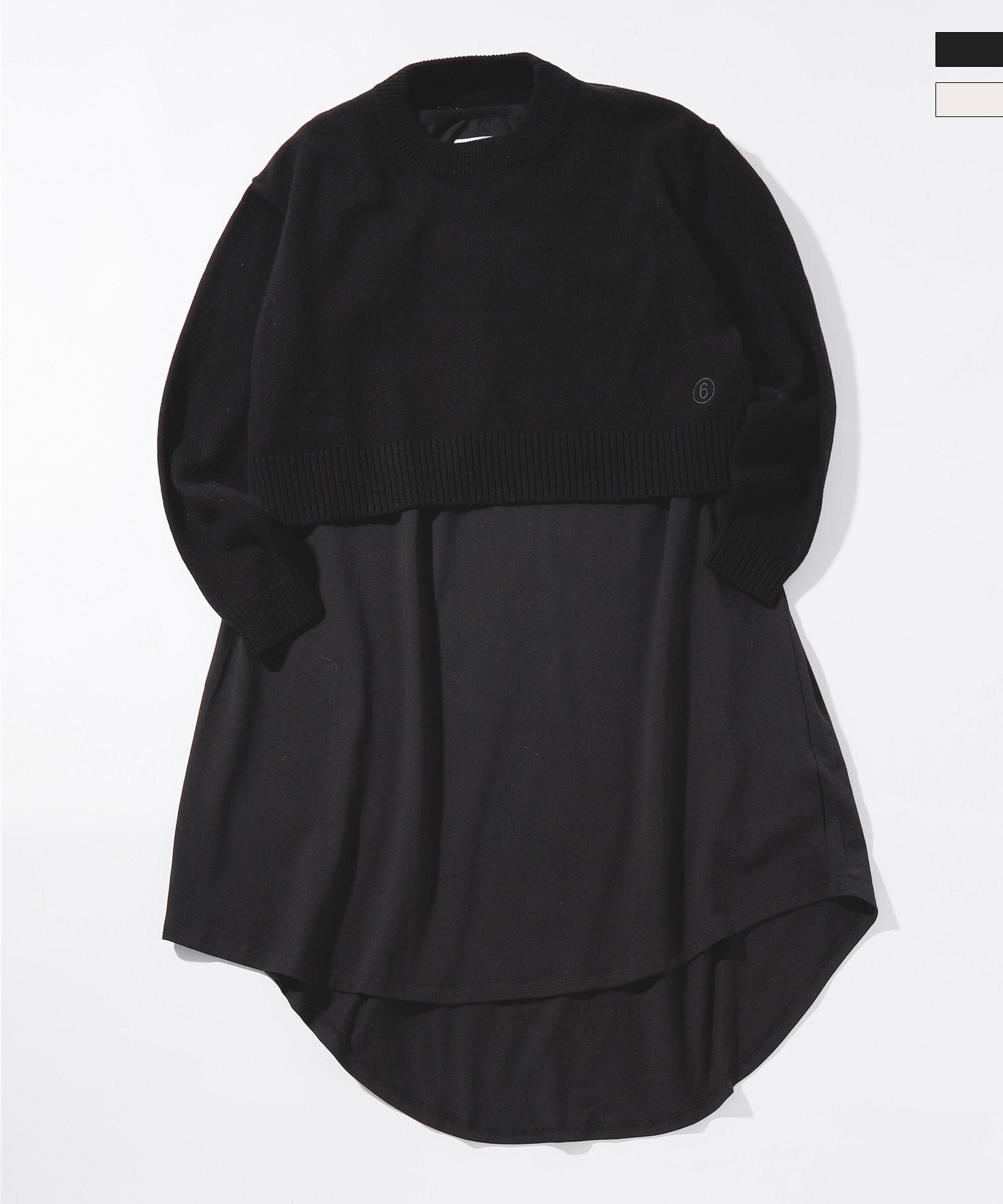 MM6 Maison Margiela ブラック Tシャツワンピ Tシャツ切替ドレス｜MM6 MAISON MARGIELA（エムエムシックス）通販
