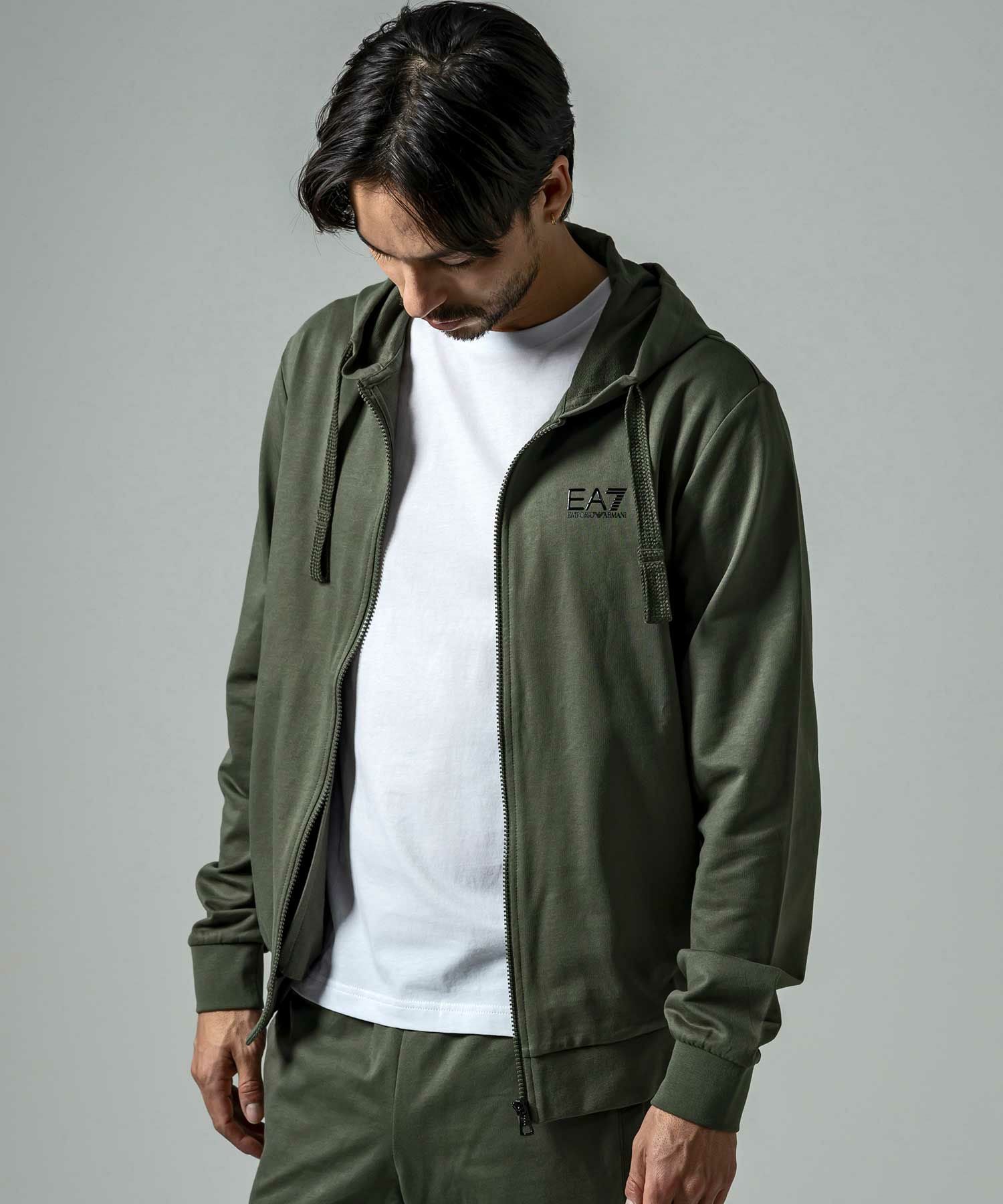 アルマーニ　パーカー　ベロアセットアップ　ARMANI グリーン エンポリオ アルマーニ EMPORIO ARMANI 【メンズ】【EMPORIO ARMANI