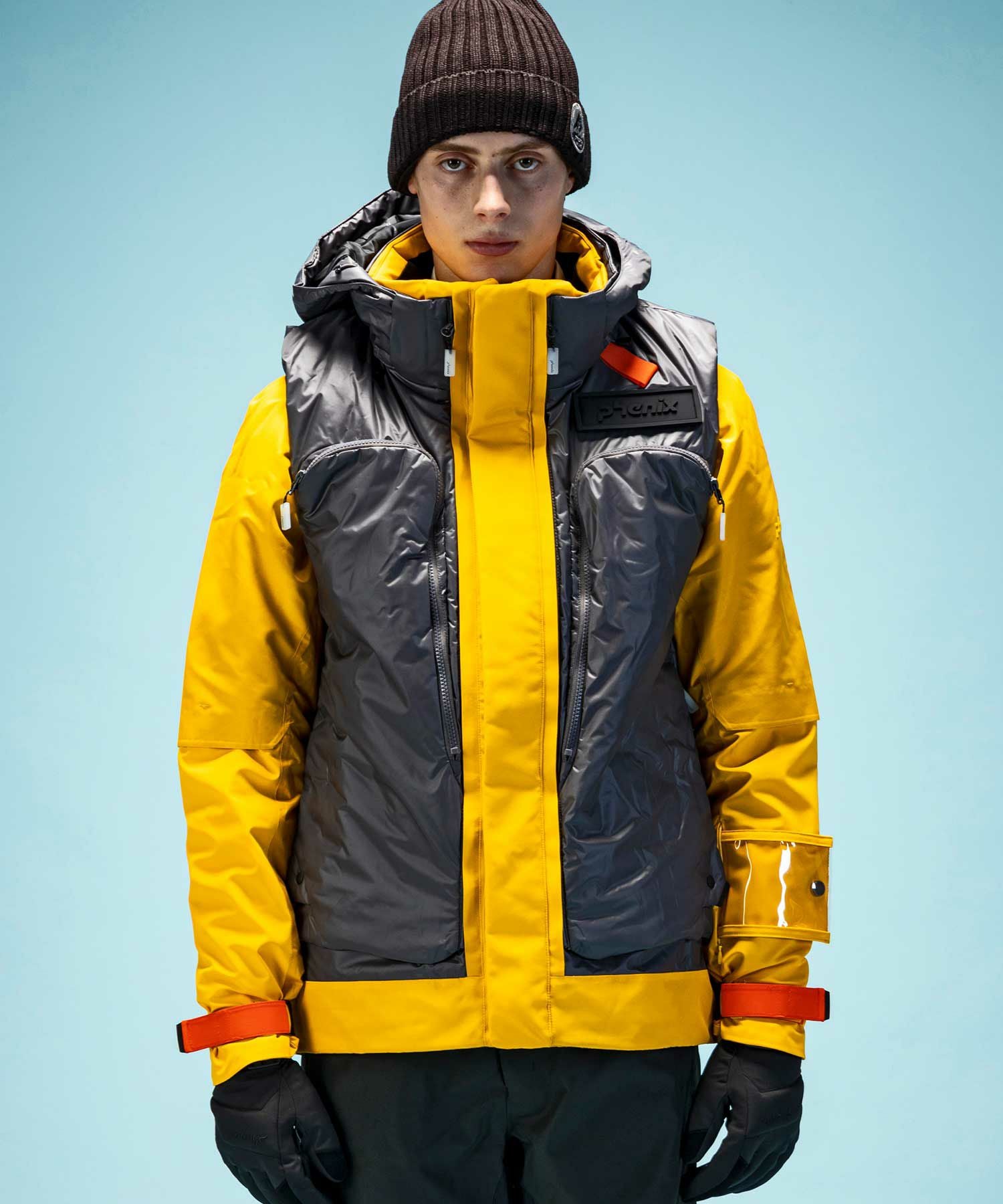希少　フェニックス　スキーウェアセット　イエロー フード　リバーシブルベスト phenix(フェニックス)Alpine Float Jacket/Alpine Diversity メンズ