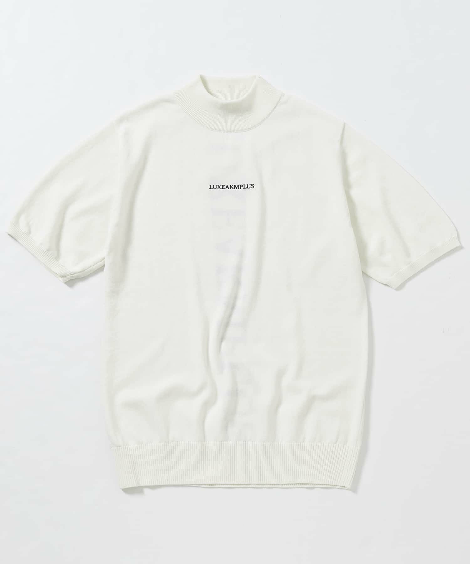 LUXEAKMPLUS(リュクスエイケイエムプラス)ゴルフ バックロゴ半袖モック