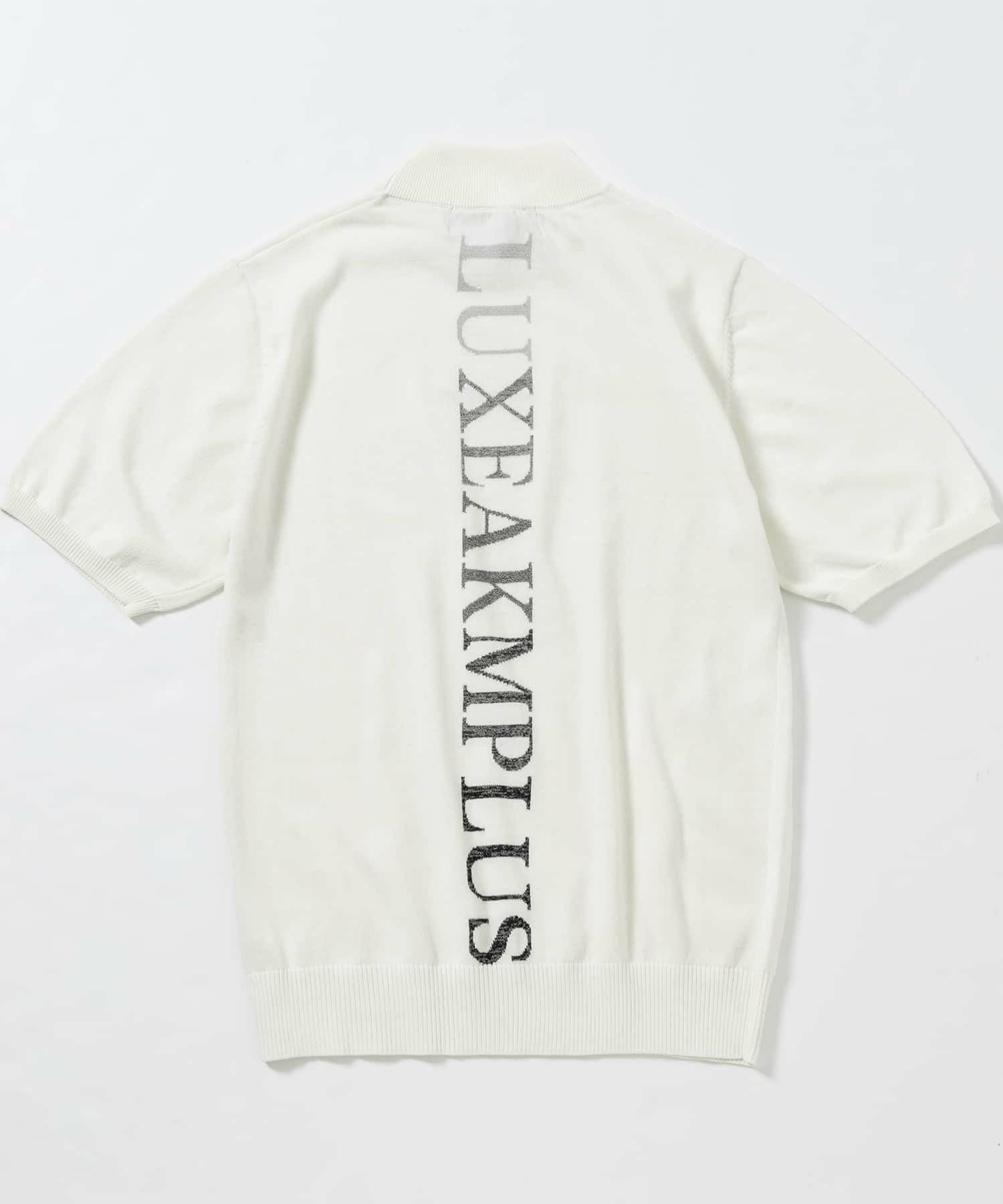LUXEAKMPLUS(リュクスエイケイエムプラス)ゴルフ バックロゴ半袖モック