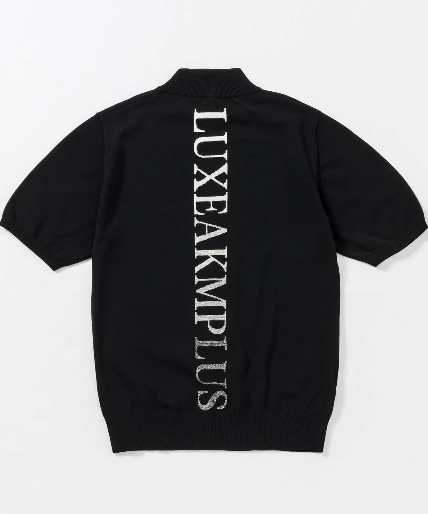 LUXEAKMPLUS(リュクスエイケイエムプラス)ゴルフ バックロゴ半袖モック
