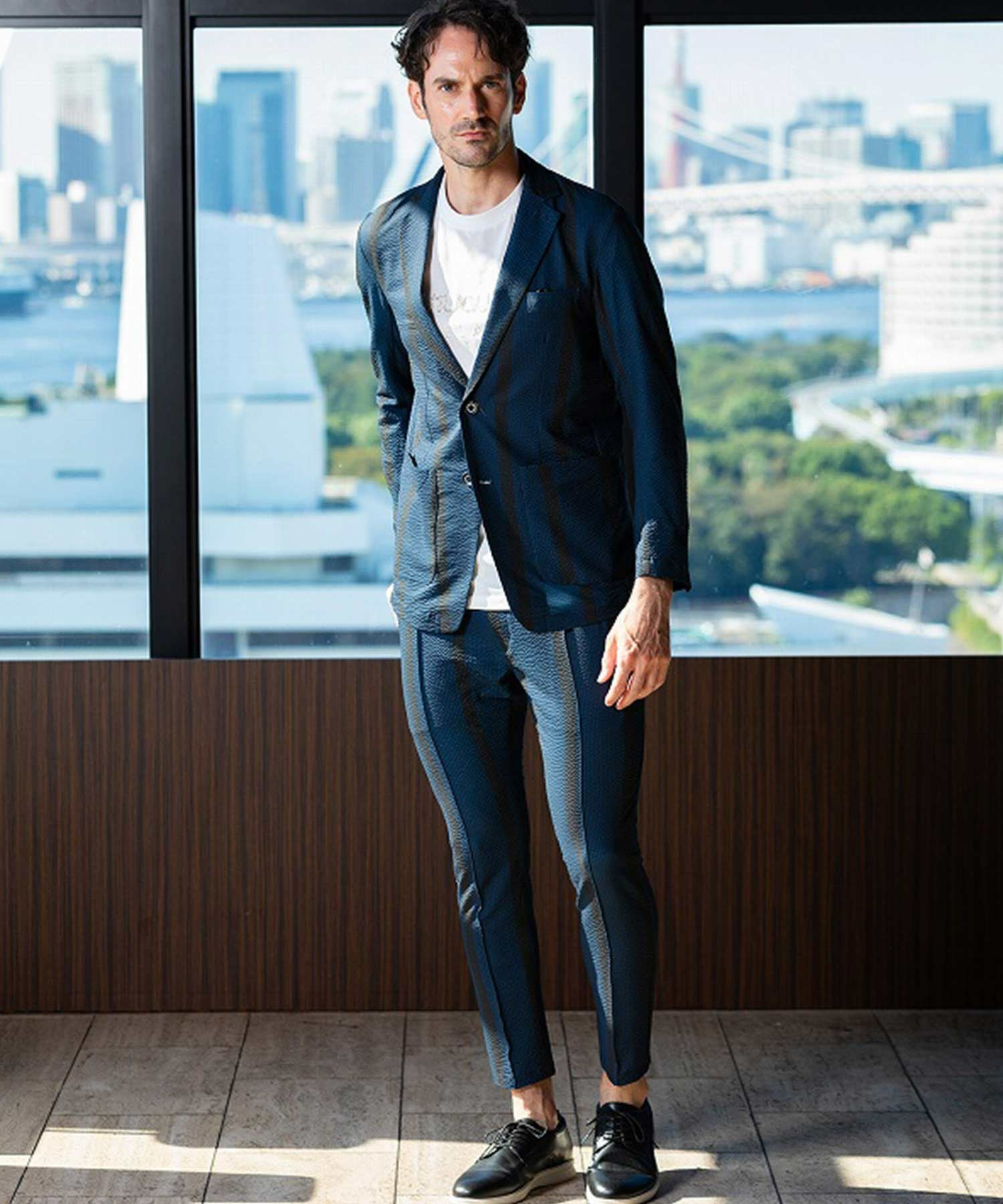 ヤ*ス様 定価18万 1piu1uguale3カシミヤ混シープスキン スタジャン LEATHER (レザー) | 1PIU1UGUALE3