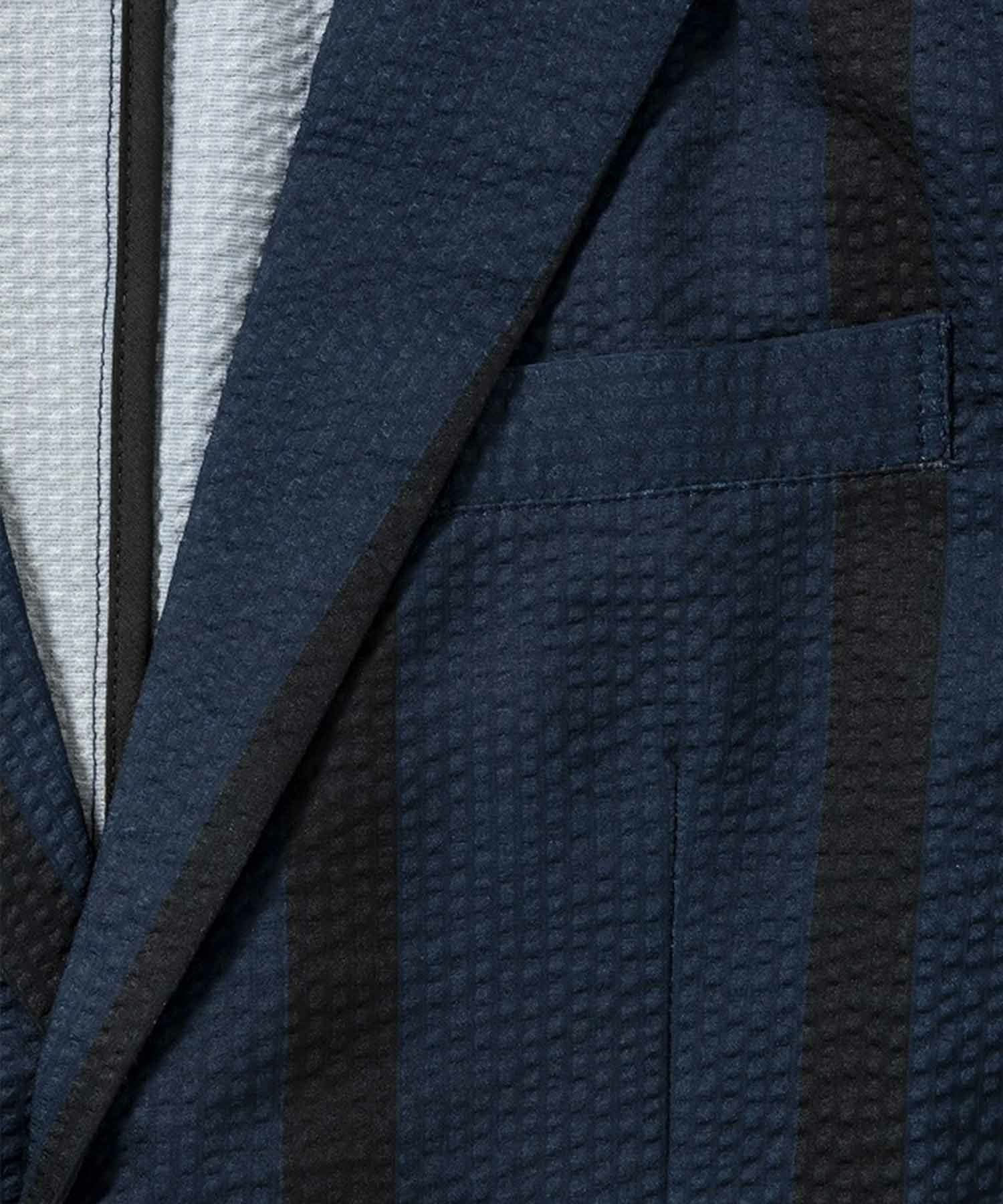 1 piu 1 uguale 3 黒 シアサッカーセットアップ 1PIU1UGUALE3 RELAX ウノピゥウノウグァーレトレ リラックス ロゴ刺繍