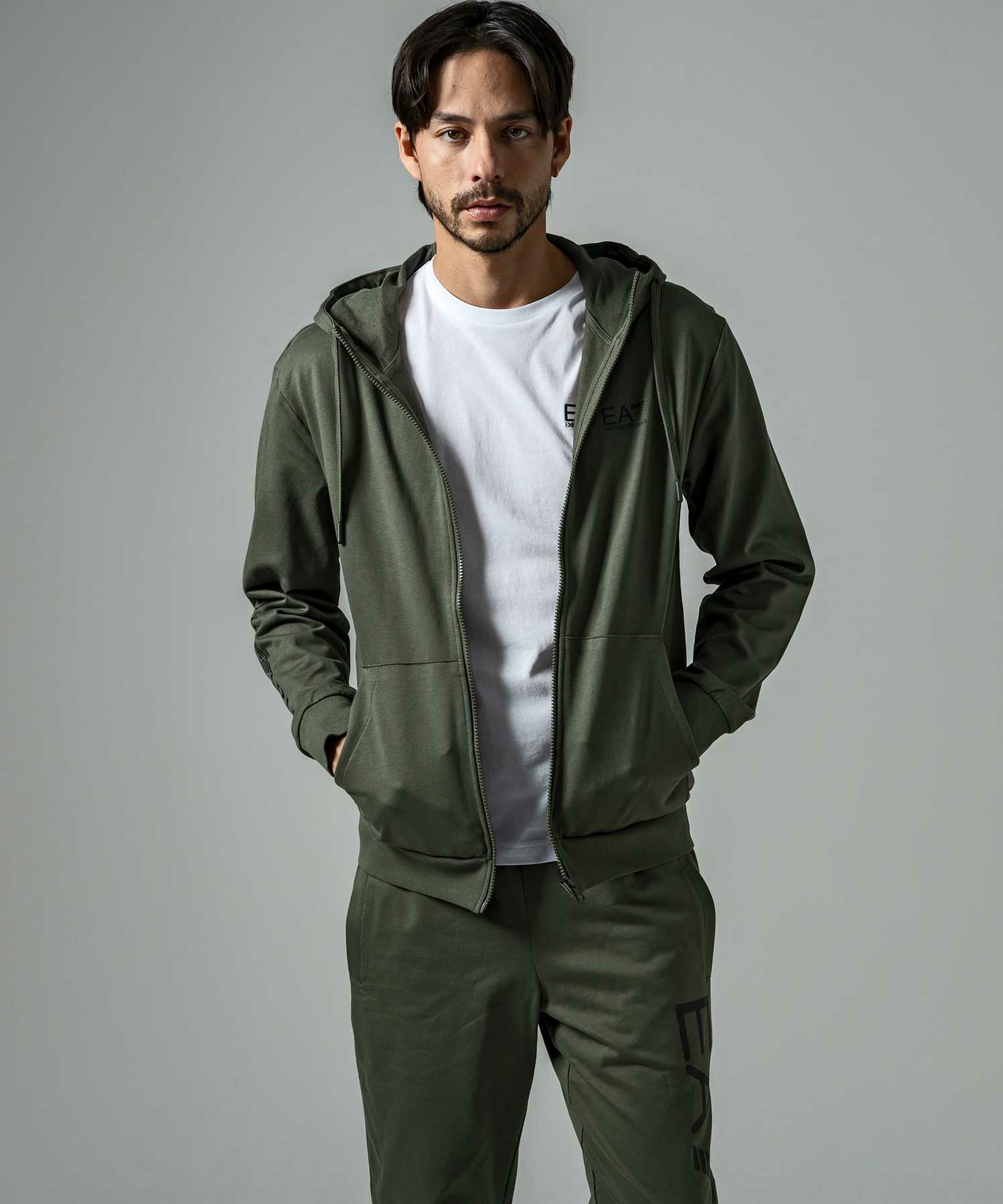 EMPORIO ARMANI EA7(イーエーセブン)TRAIN LOGO SERIES M HOODIE FZ