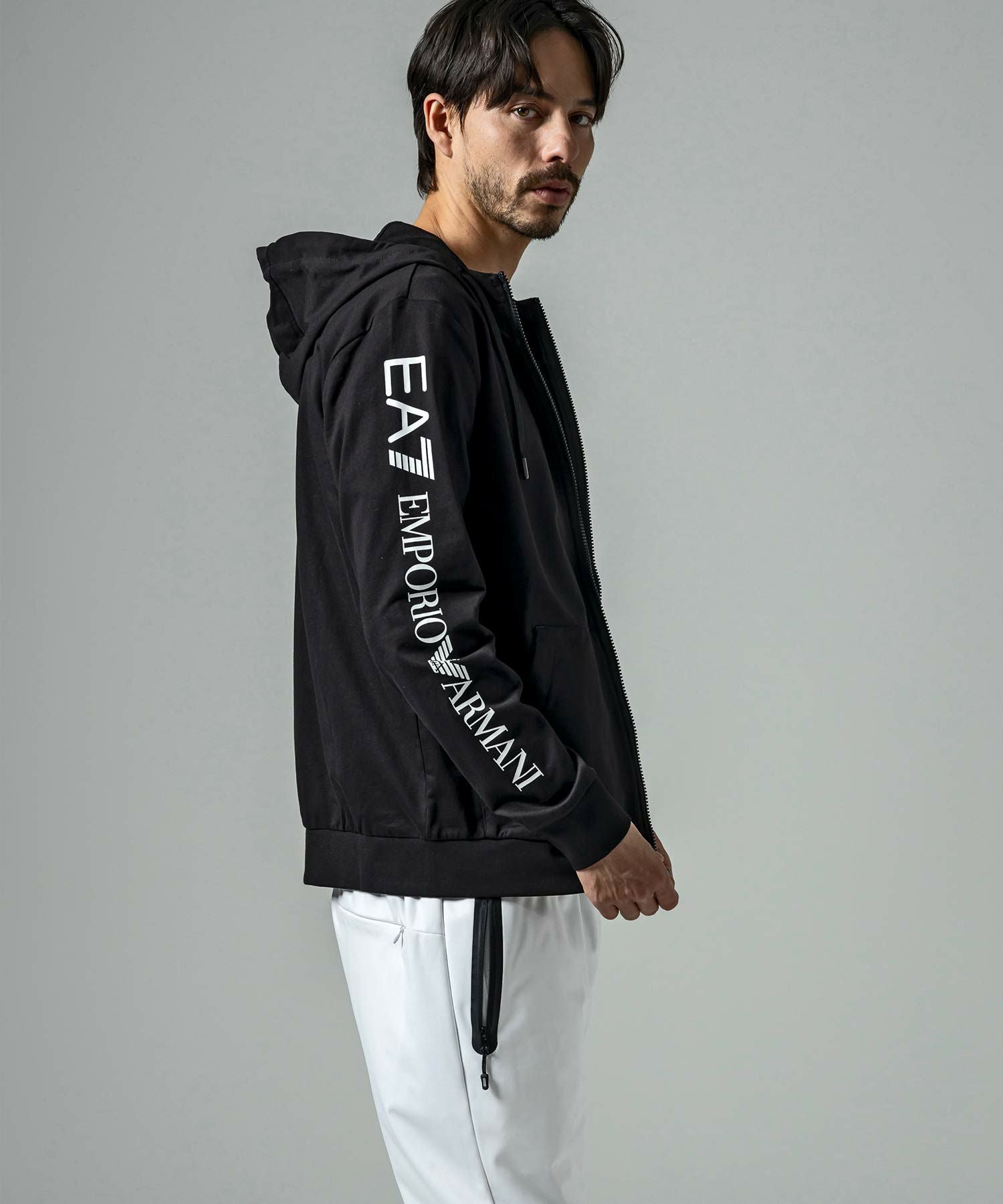 EMPORIO ARMANI EA7 スウェット パーカー ネイビー L EMPORIO ARMANI 大きいサイズ メンズ EA7 エンポリオアルマーニ