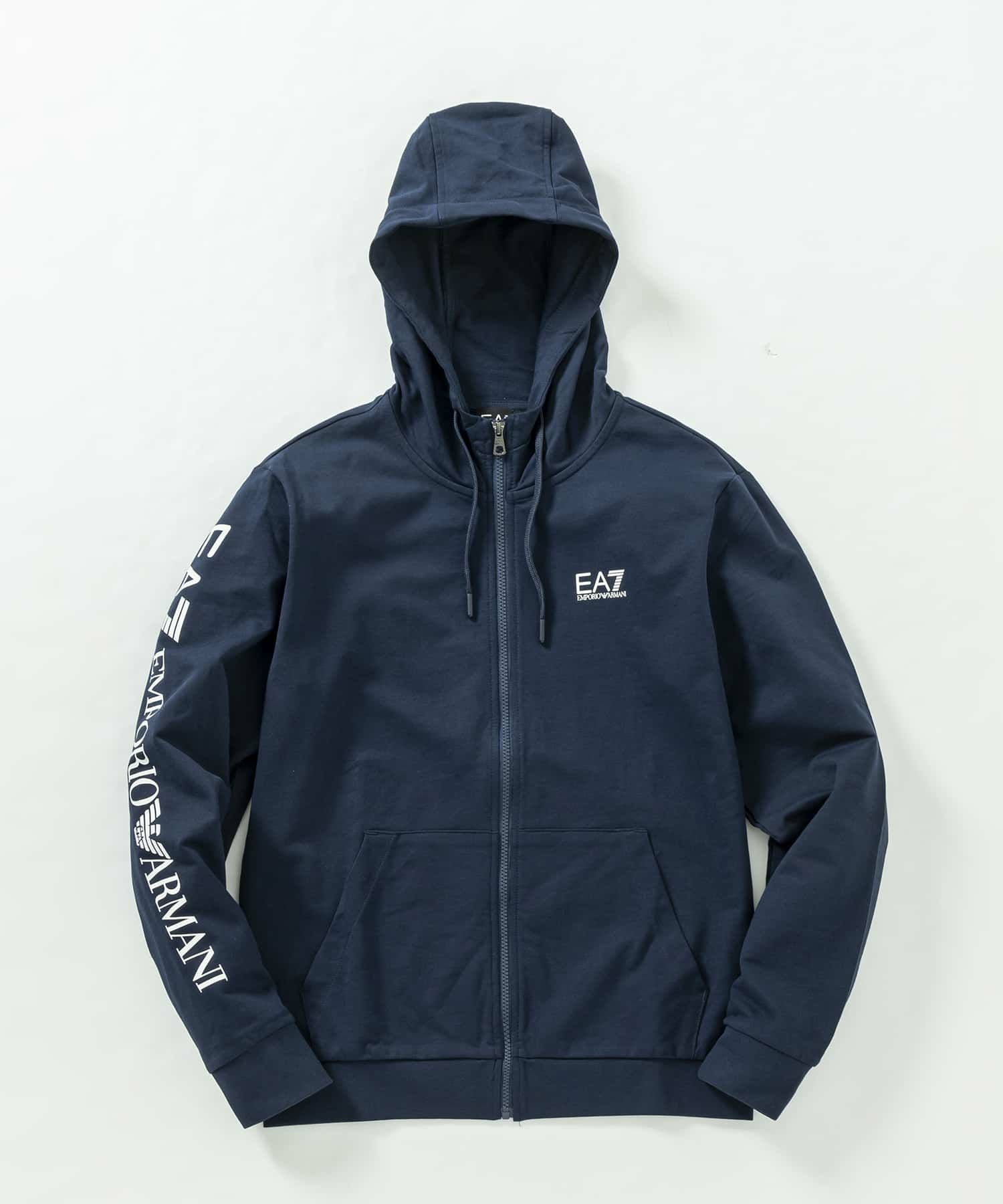 EMPORIO ARMANI EA7 スウェット パーカー ネイビー L EMPORIO ARMANI EA7(イーエーセブン)TRAIN LOGO SERIES M HOODIE FZ