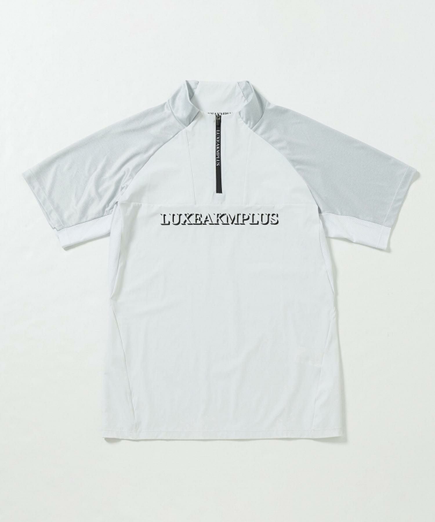 LUXEAKMPLUS(リュクスエイケイエムプラス)ゴルフ 配色ハーフジップ半袖