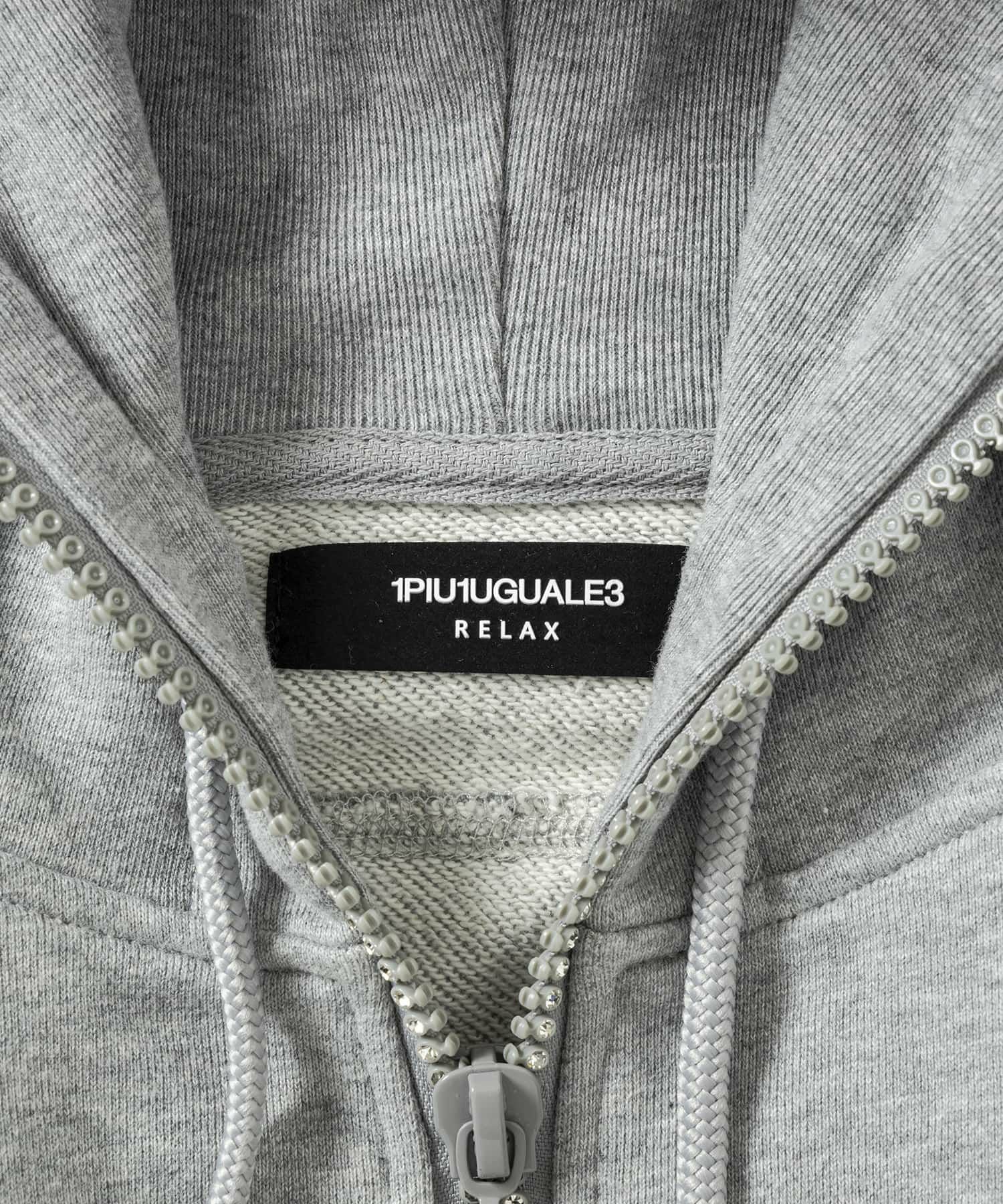 【美品】1PIU1UGUALE3 SAGARA刺繍 パーカー　グレー Ⅳ(M) 1PIU1UGUALE3 RELAX(ウノピゥウノウグァーレトレ リラックス)ライン