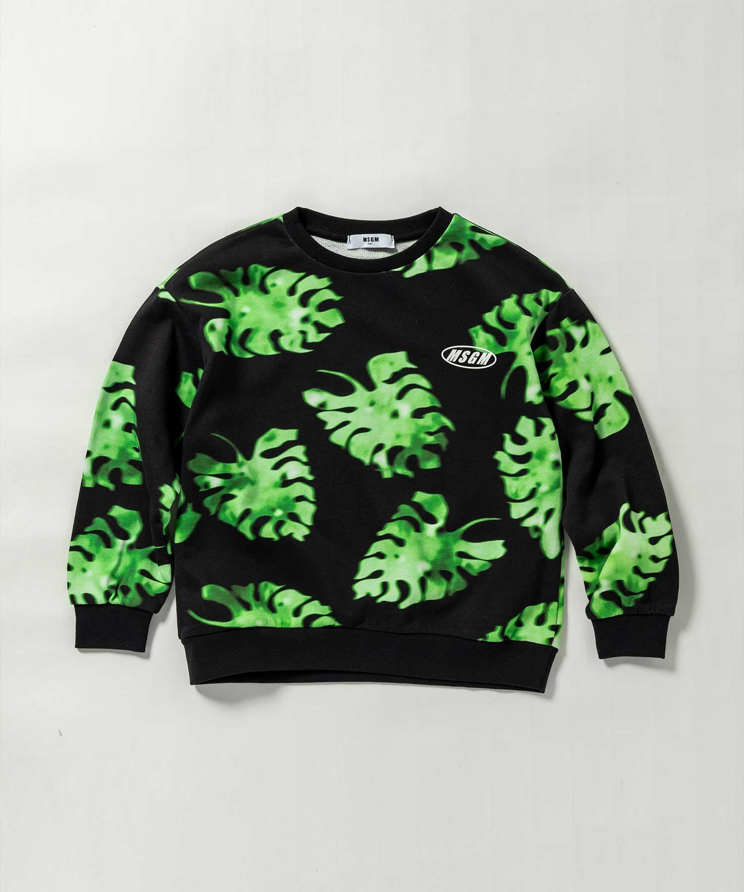 MSGM(エムエスジーエム)Kids & Junior ボタニカル柄長袖スウェットプル 