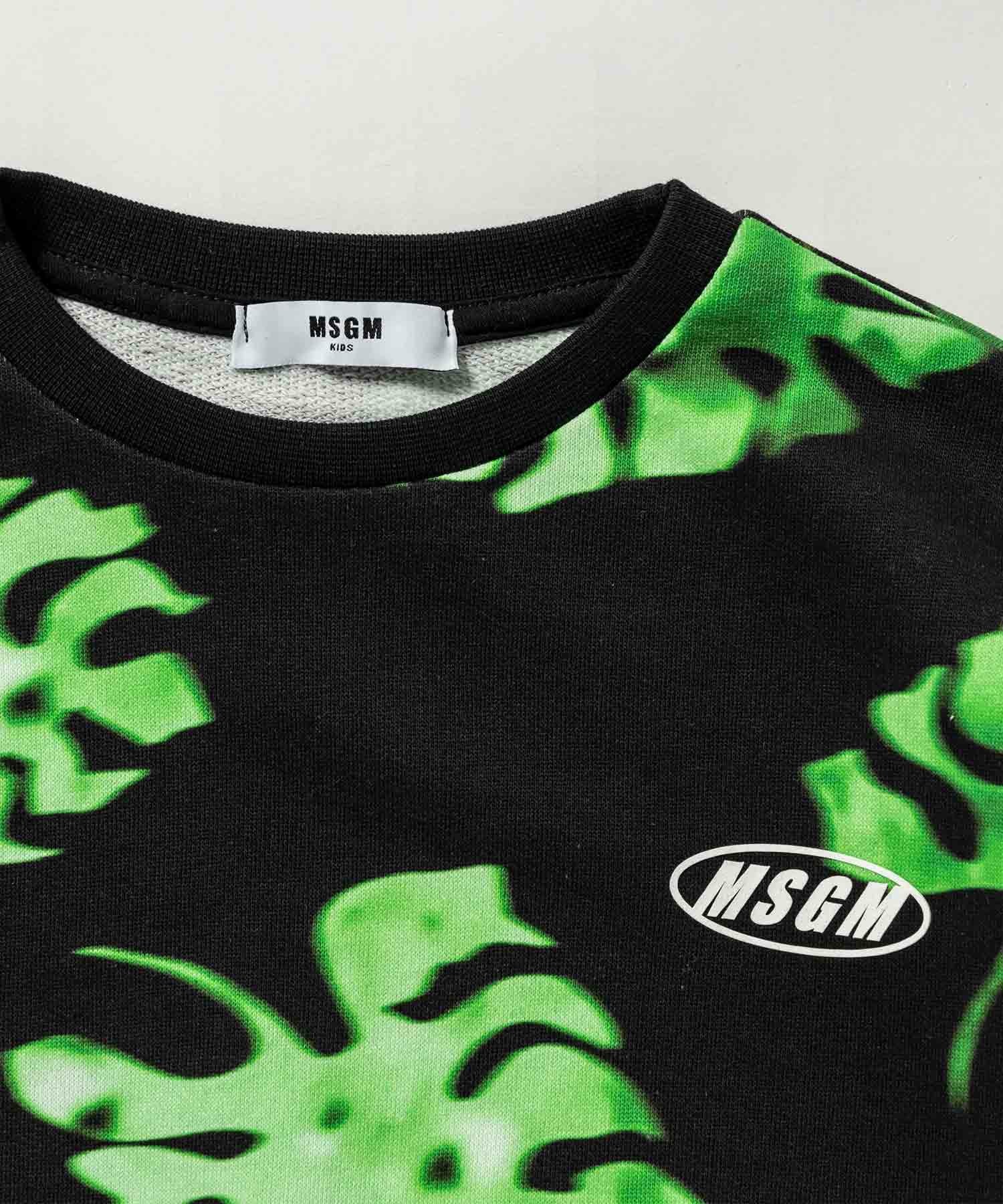 MSGM(エムエスジーエム)Kids & Junior ボタニカル柄長袖スウェットプル 