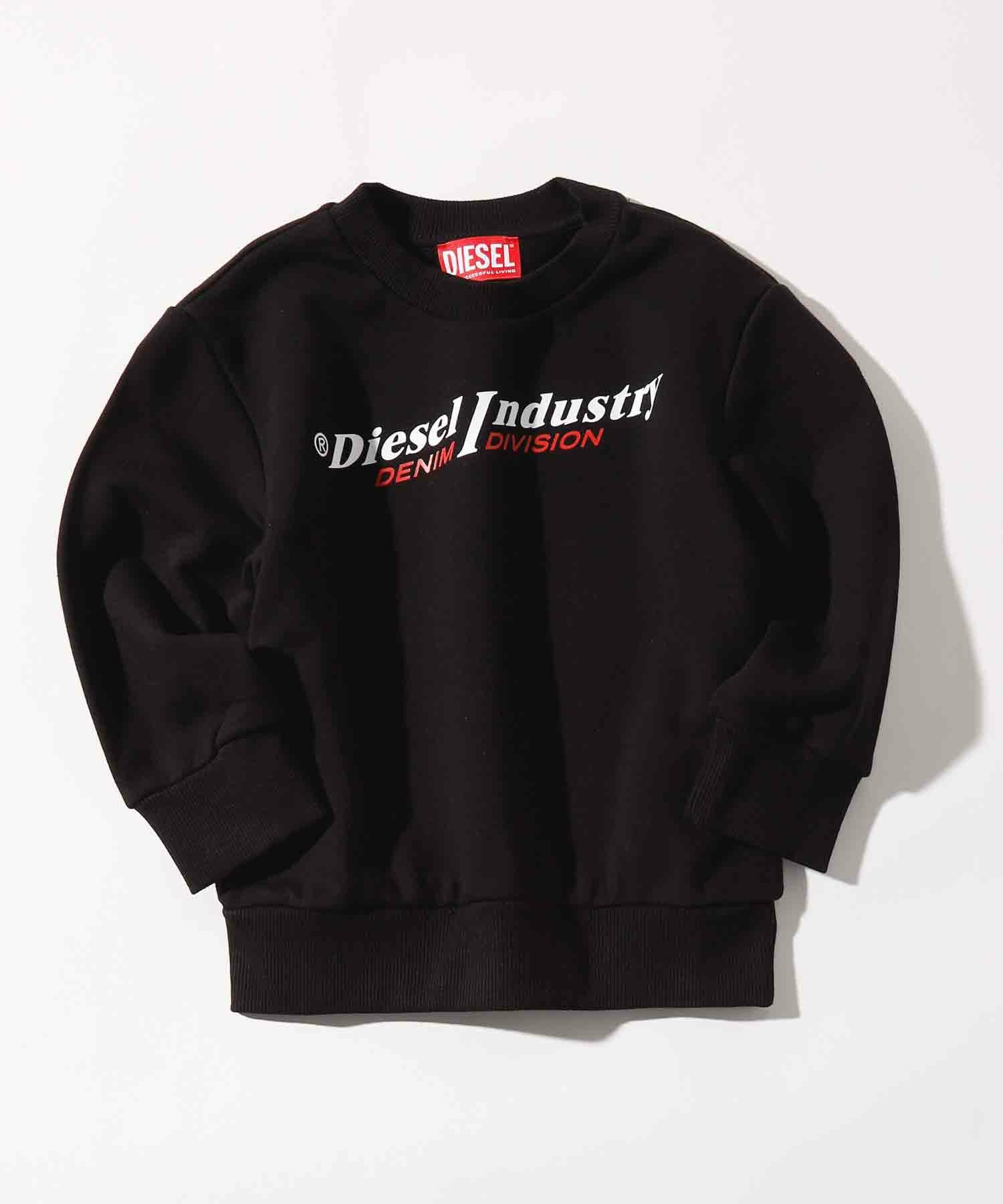 洗練されたデザイン　DIESEL BABY　ロゴスウェット　ブラック　18M DIESEL(ディーゼル)Kids & Junior ブランドロゴ長袖スウェットプル