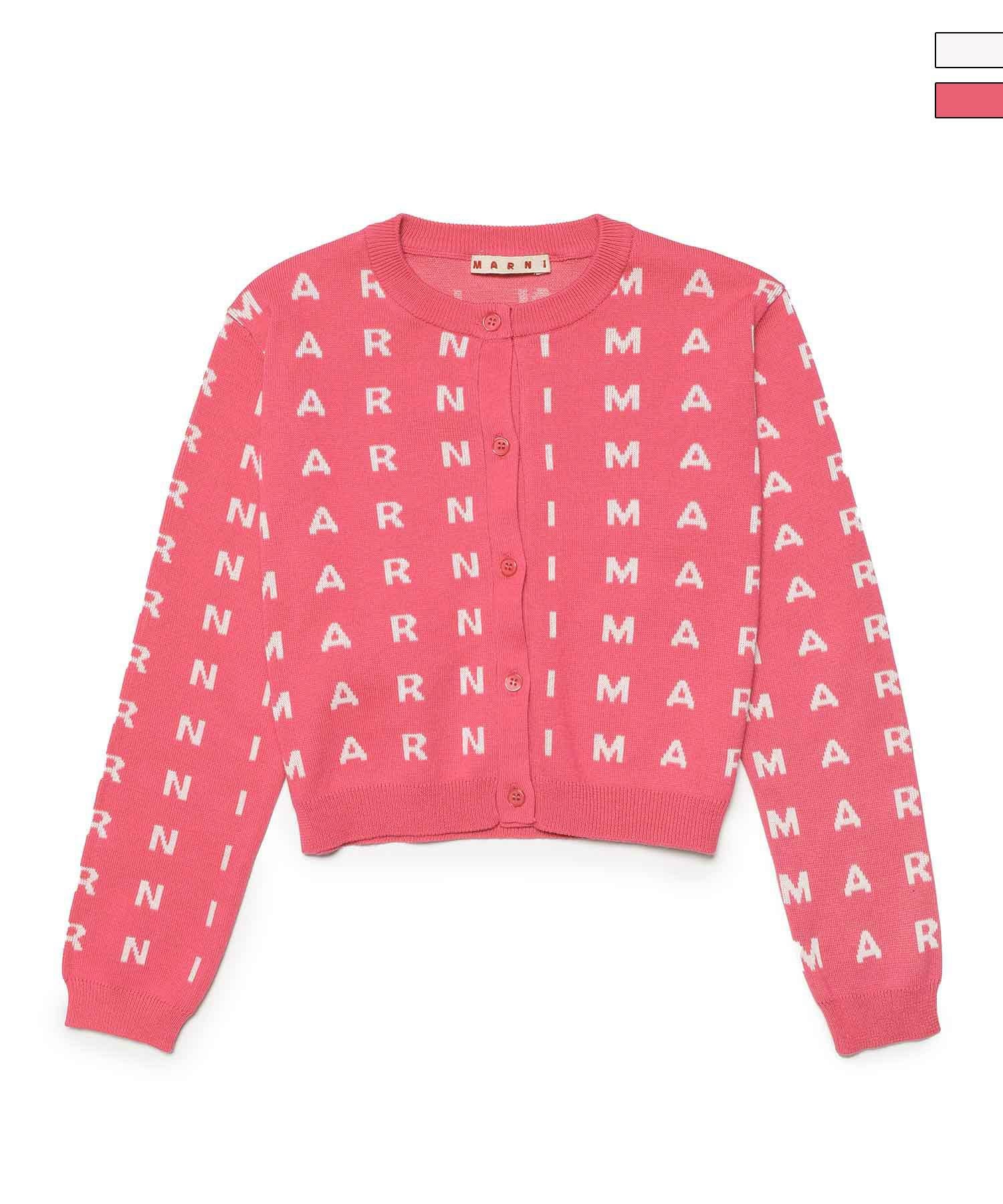 MARNI(マル二)Kids & Junior ブランドロゴニットカーディガン