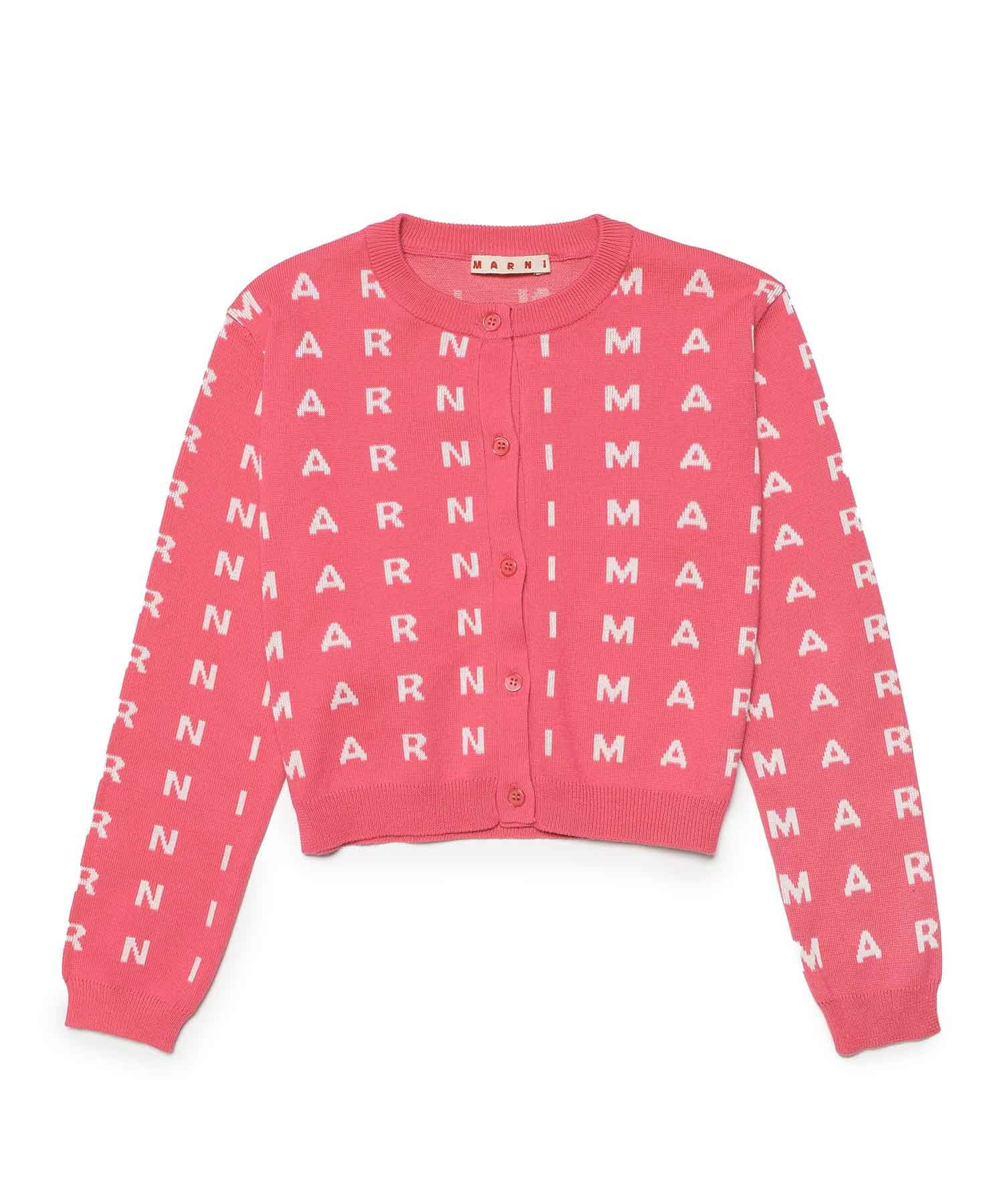 MARNI(マル二)Kids & Junior ブランドロゴニットカーディガン
