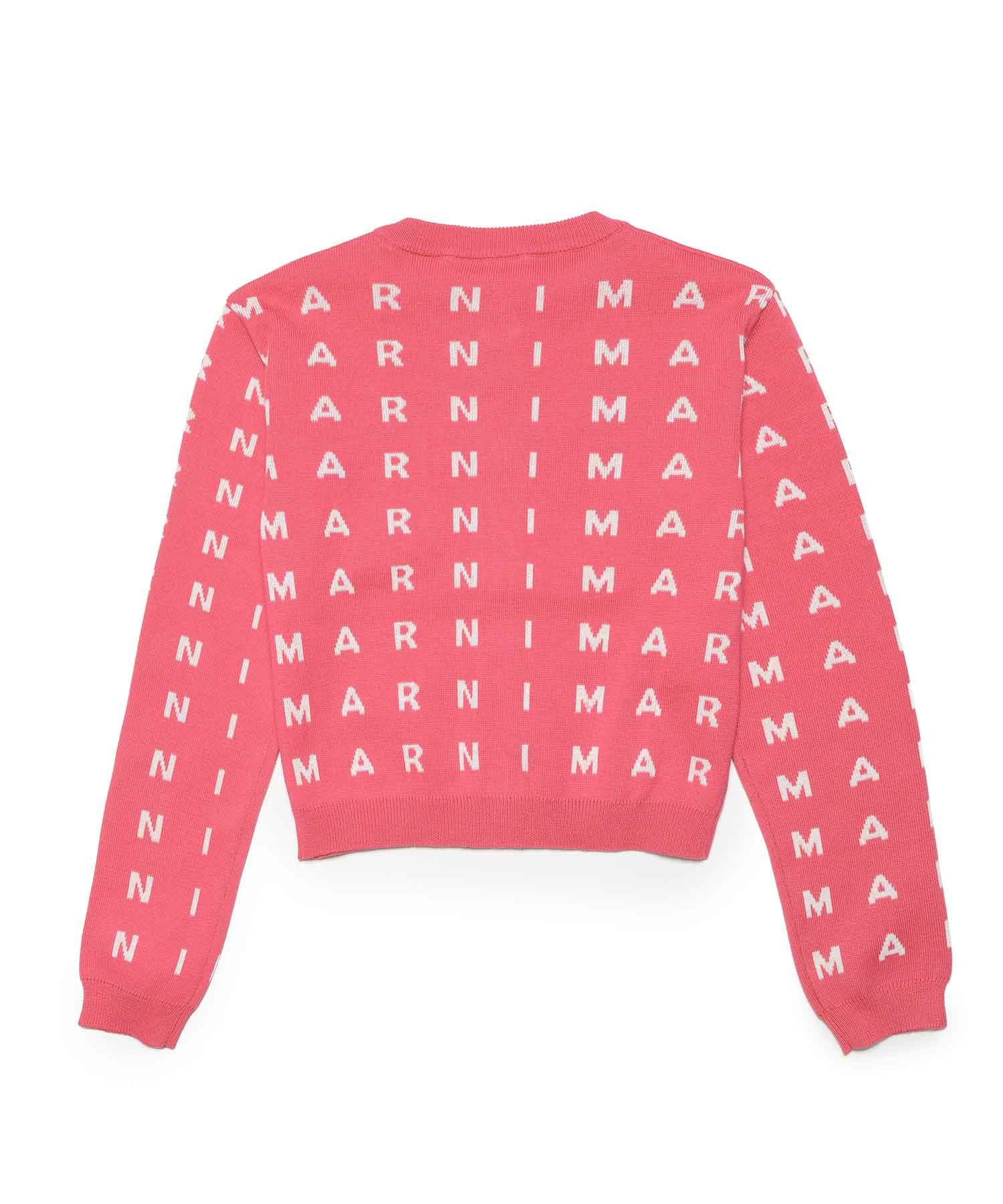 MARNI(マル二)Kids & Junior ブランドロゴニットカーディガン 