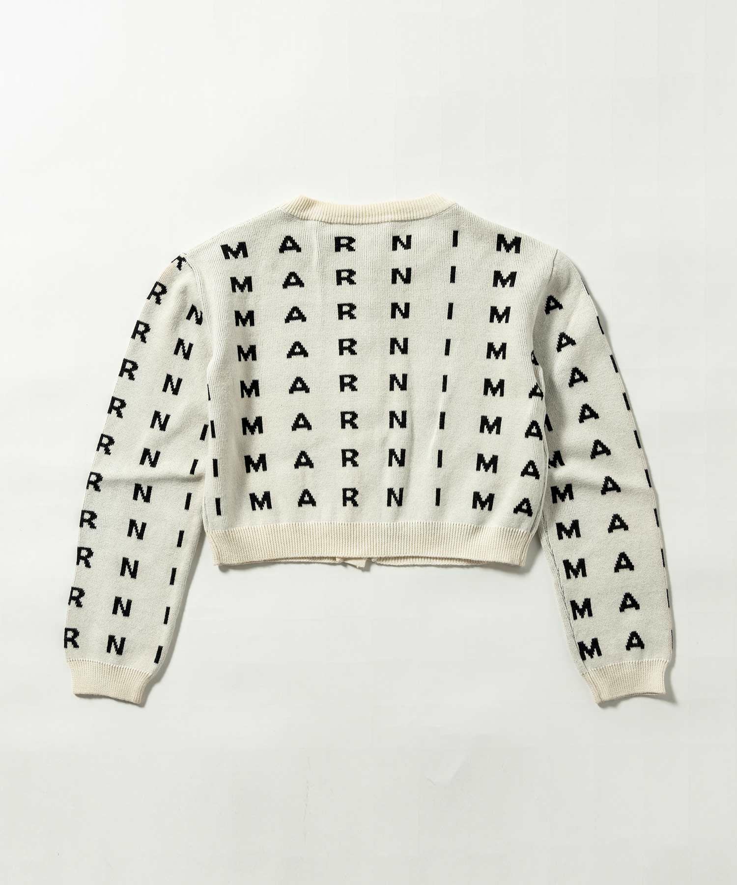 MARNI(マル二)Kids & Junior ブランドロゴニットカーディガン