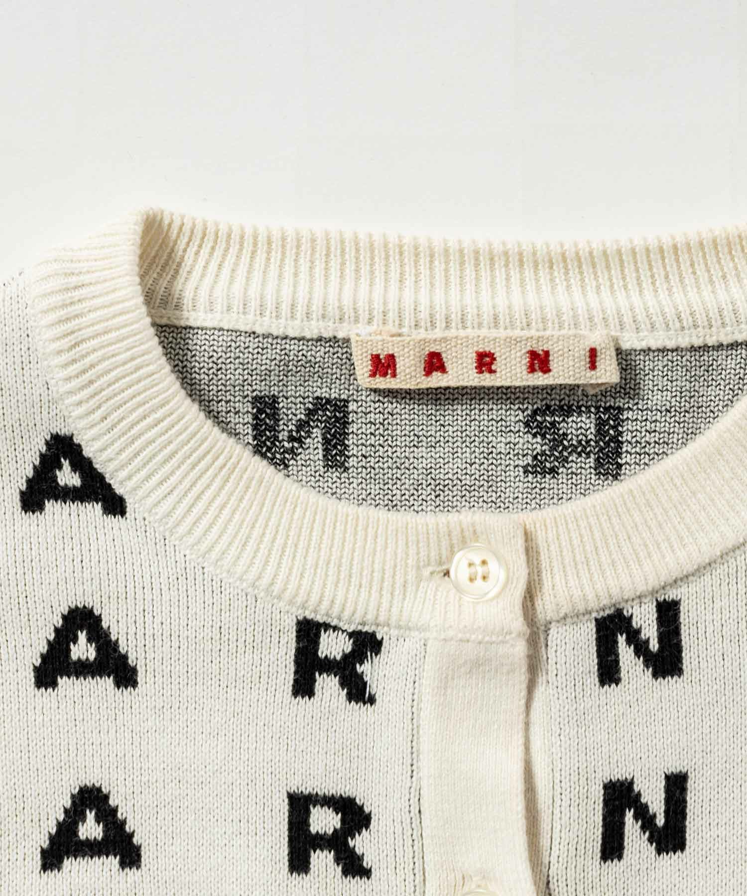 MARNI(マル二)Kids & Junior ブランドロゴニットカーディガン
