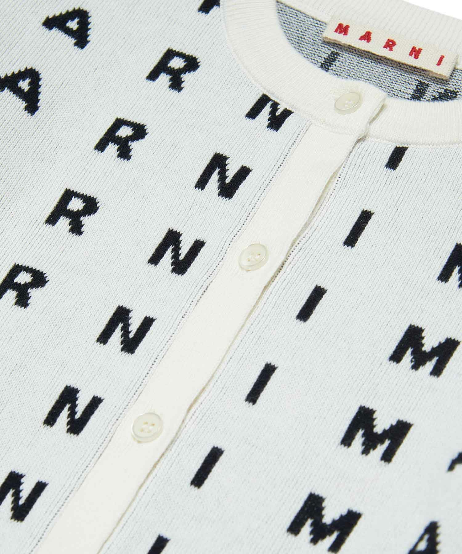 MARNI(マル二)Kids & Junior ブランドロゴニットカーディガン