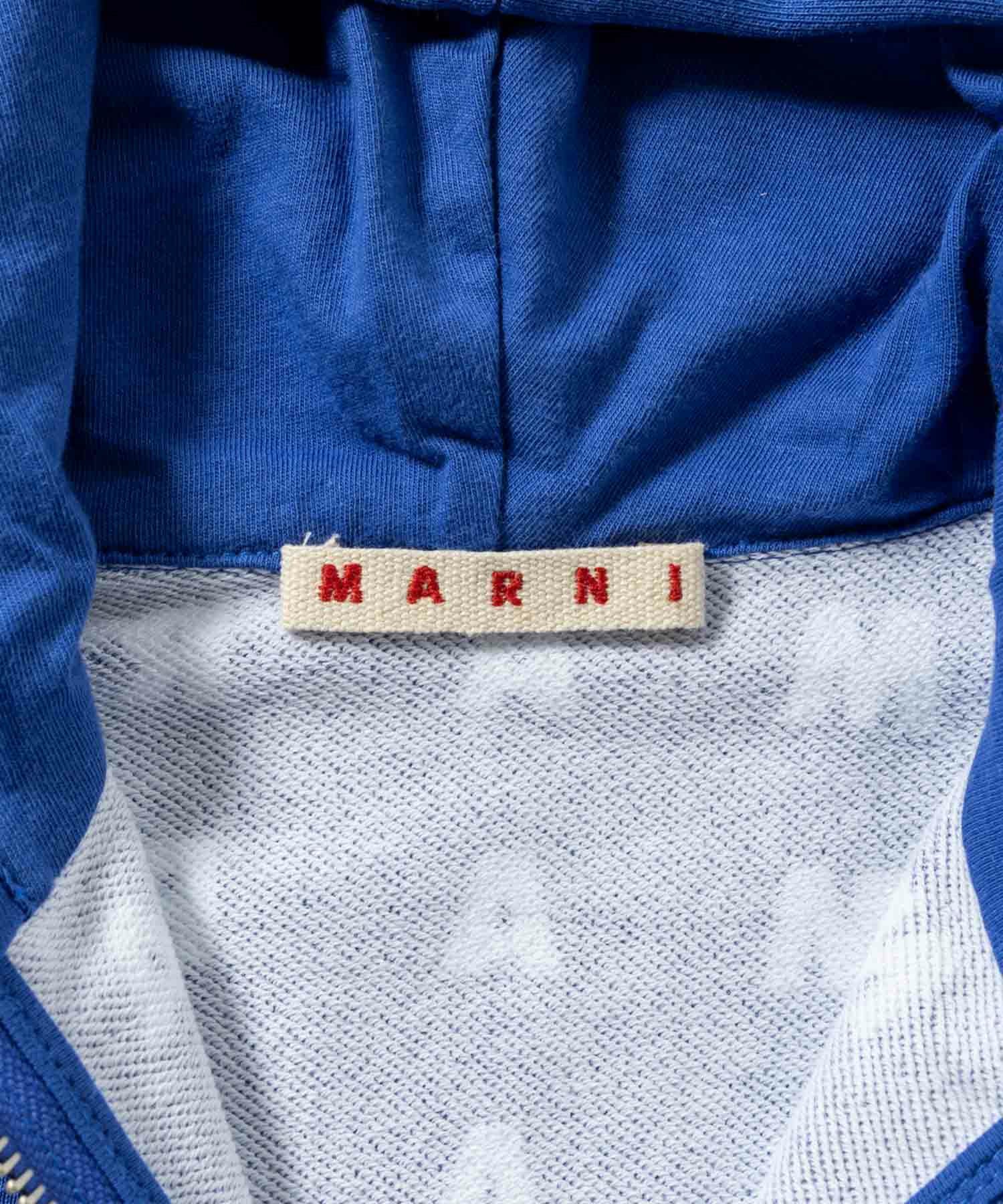 MARNI(マル二)Kids & Junior 総柄ブランドロゴジップアップフーディー