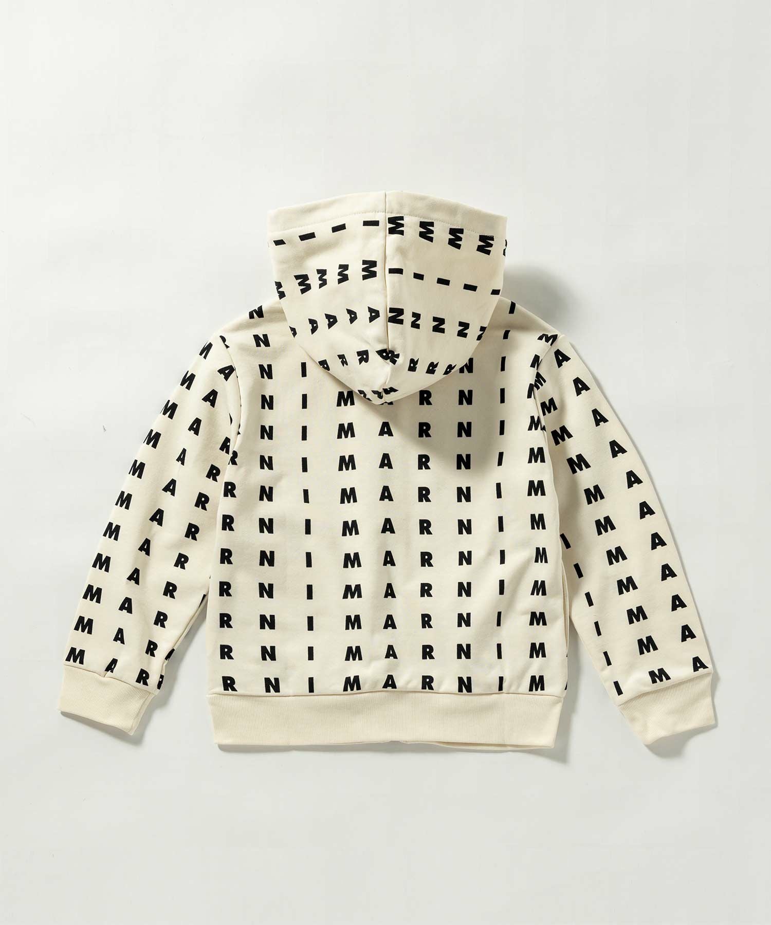 MARNI(マル二)Kids & Junior 総柄ブランドロゴジップアップフーディー