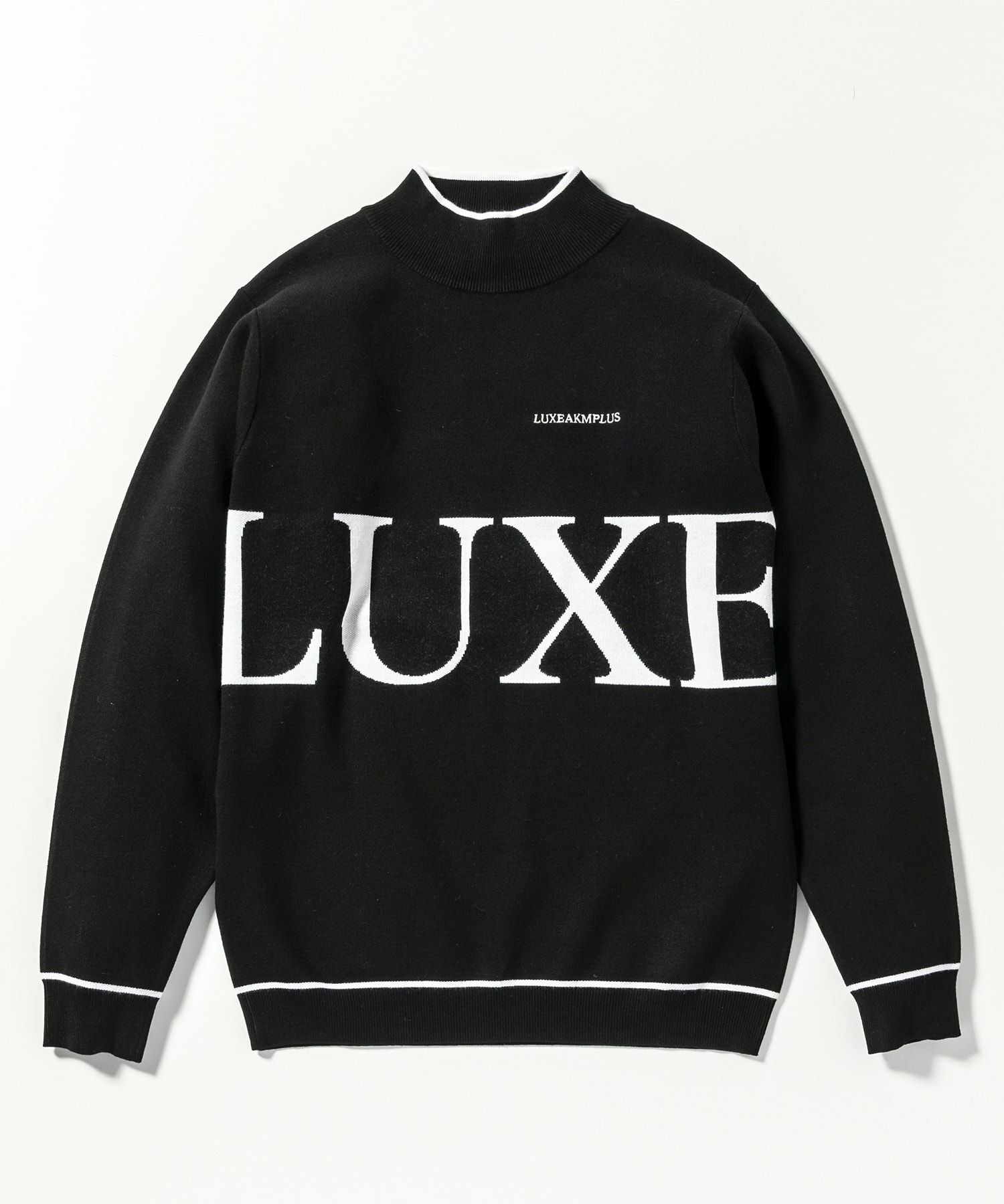 www123さま専用【新品】LUXEAKMPLUS ビッグロゴモックネックニット LUXEAKMPLUS(リュクスエイケイエムプラス)ゴルフ ビックロゴモック