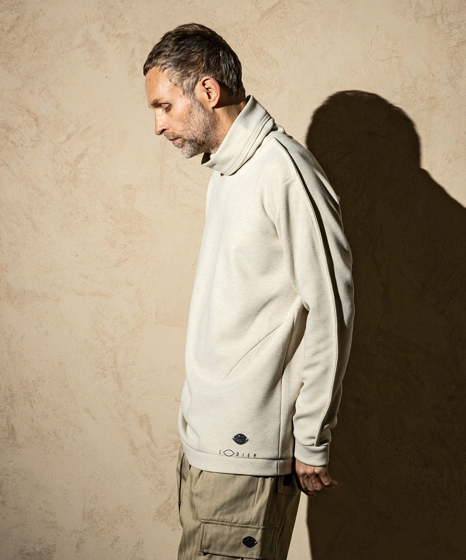 Y*U様 C diem カルペディエム レザーシャツ C DIEM(カルペディエム)レザーパイピングモックネックシャツ | SHIFFON