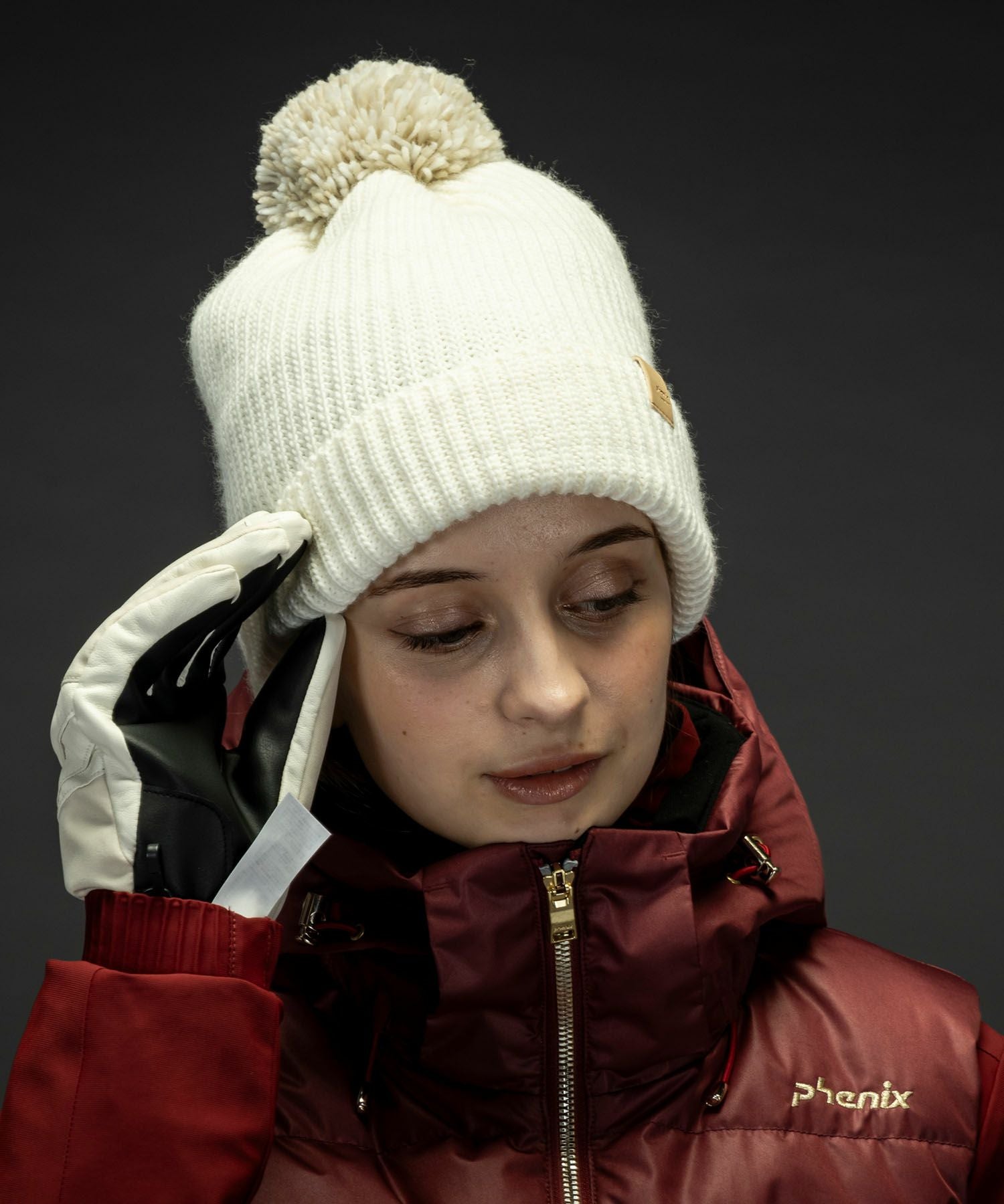 inverni フォックスファー ポンポンニット帽 miniministore（ミニミニストア） ダブルポンポンニット帽子 ファー