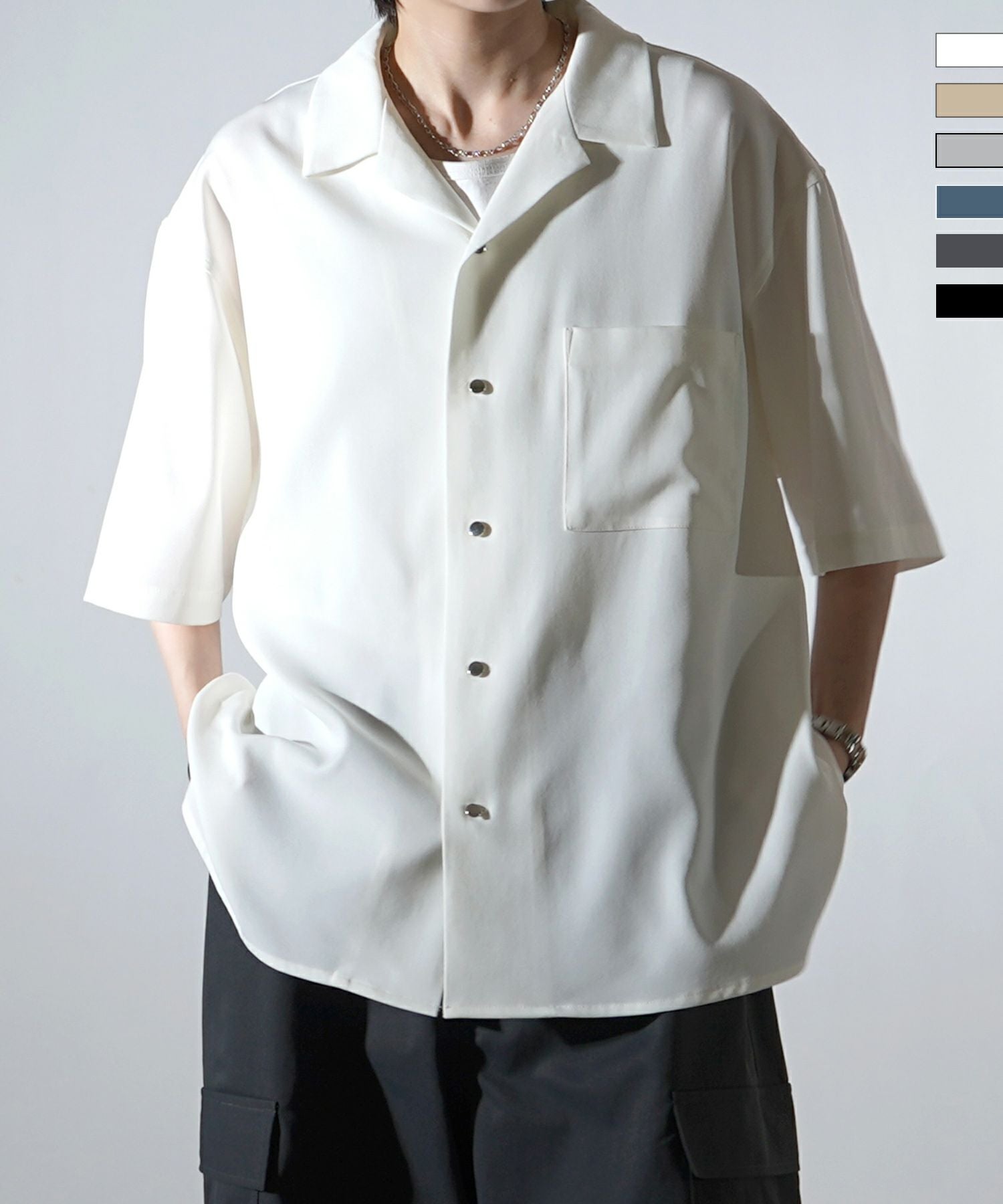 美品★YONFA ヨンファオーバーサイズbig box shirt 黒　男女兼用 美品☆YONFA ヨンファオーバーサイズbig box shirt 黒 男女兼用の通販