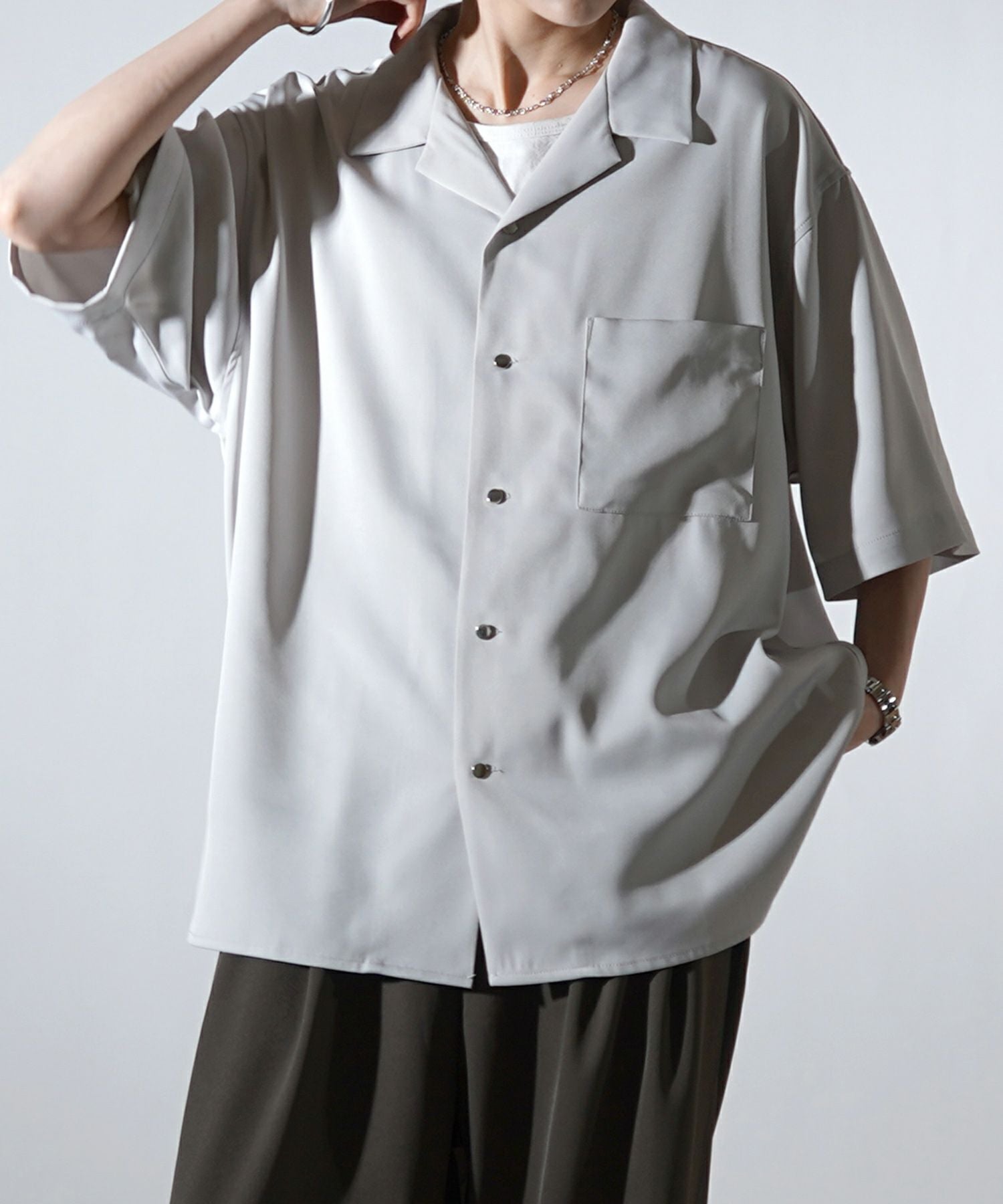 STONE 半袖オーバーシャツ ホワイト M STONE ISLAND (ストーン