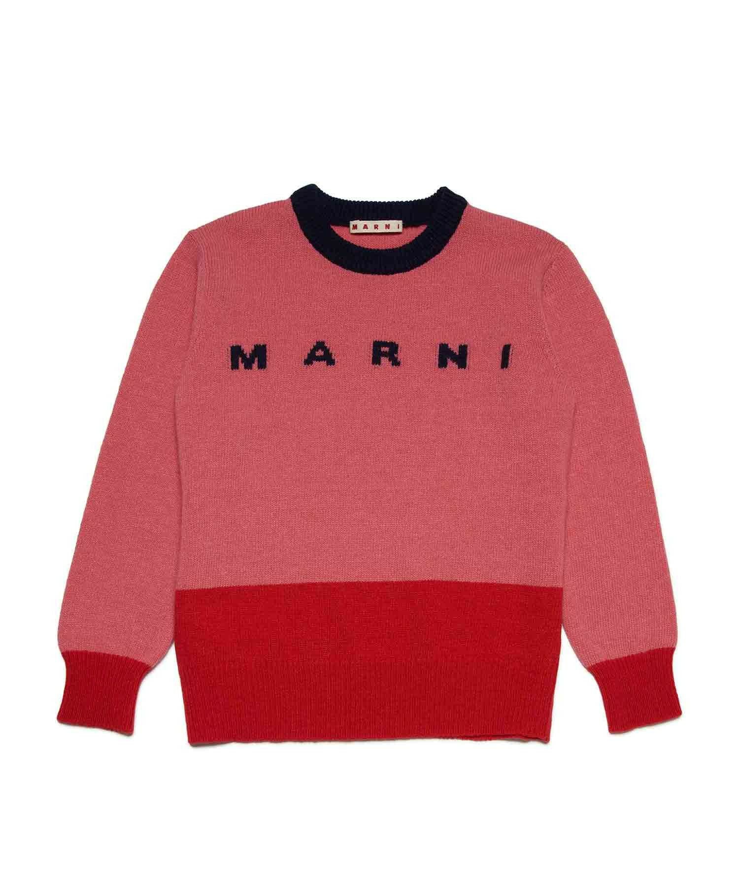 MARNI マルニ　長袖トップス　カットソー　ブルゾン　赤　40 クルーネック MARNI (マルニ) 裏毛 ミニロゴ クルーネック トレーナー 【春夏新作