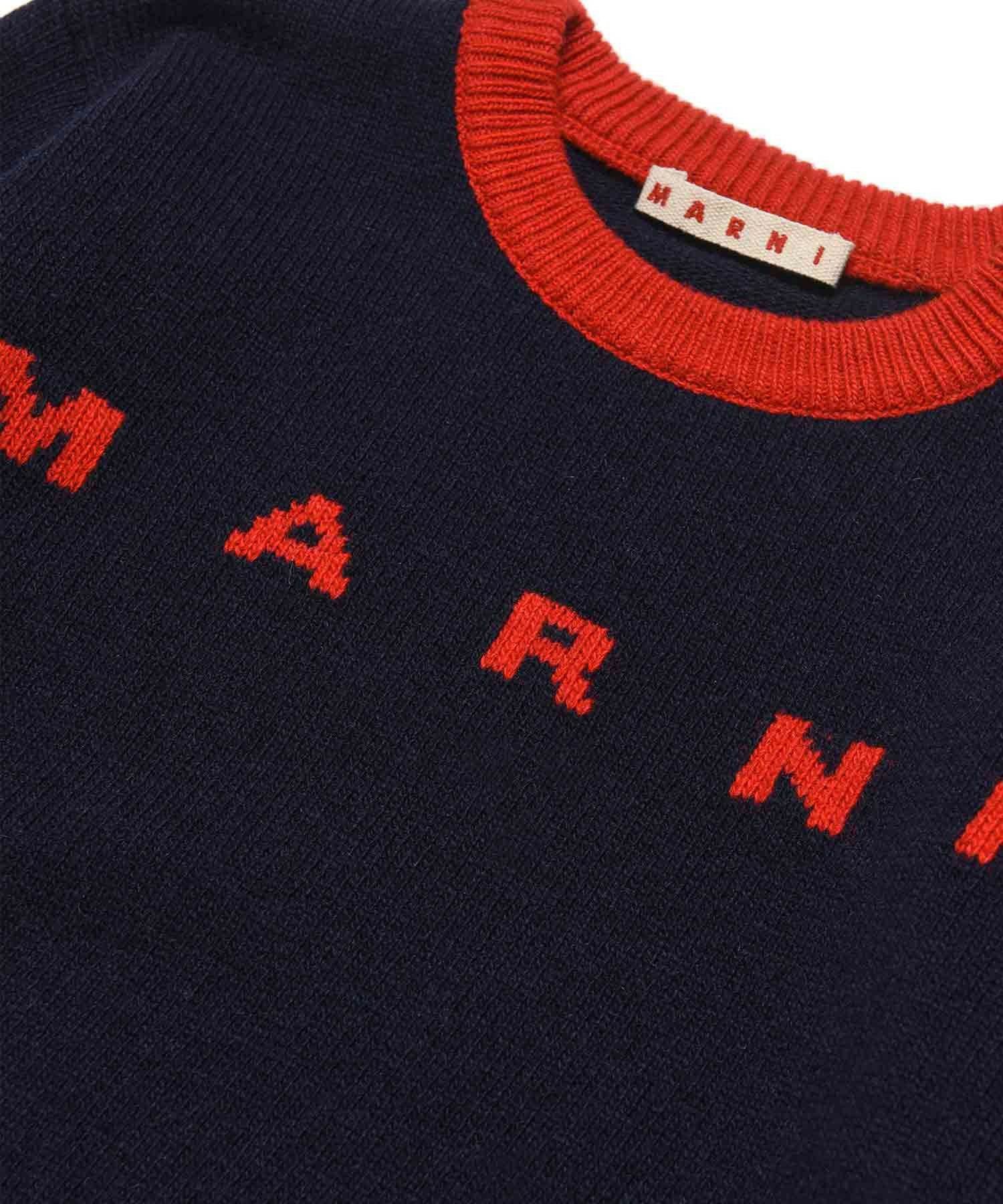 MARNI マルニ　長袖トップス　カットソー　ブルゾン　赤　40 クルーネック MARNI (マルニ) 裏毛 ミニロゴ クルーネック トレーナー 【春夏新作