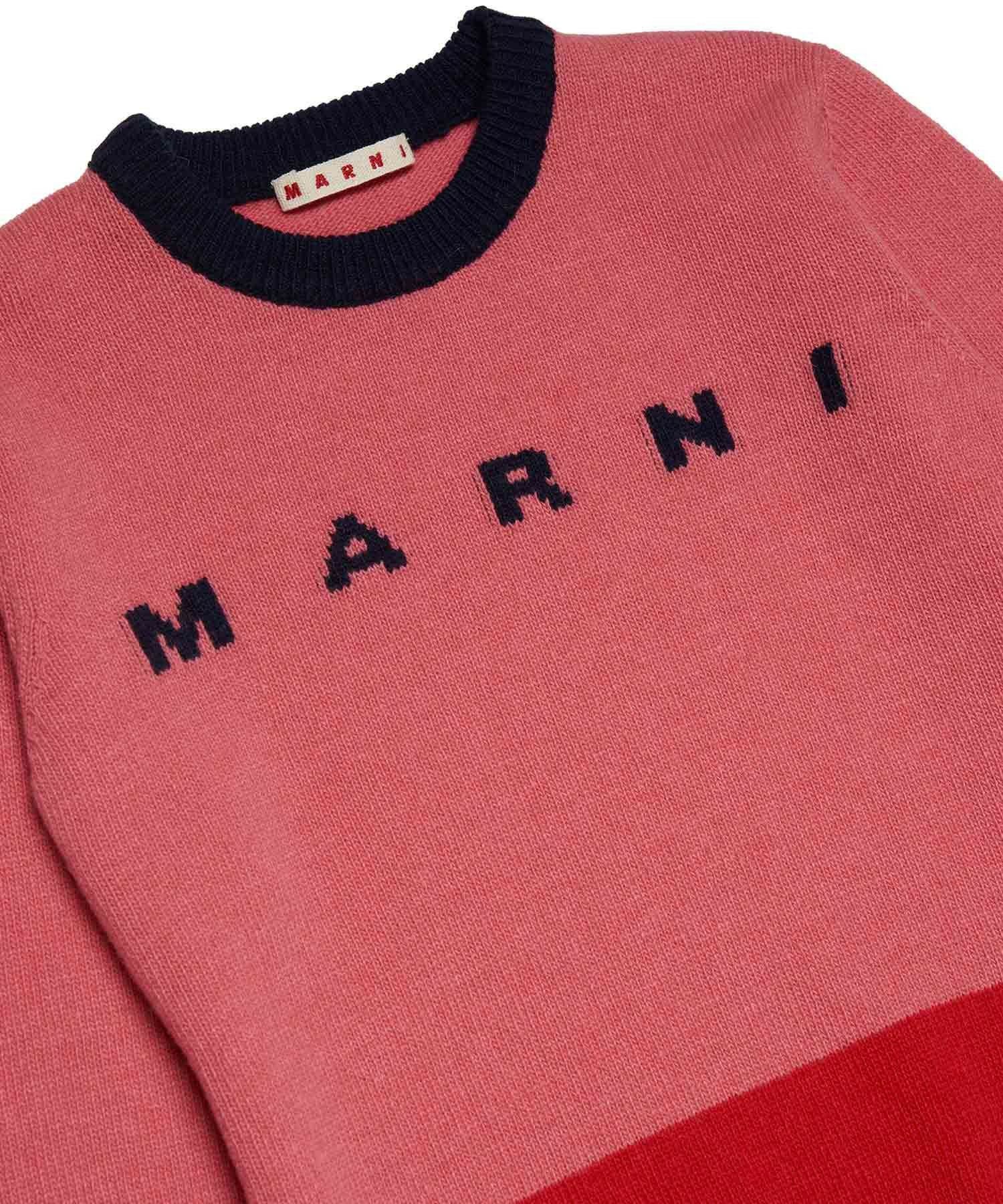 MARNI マルニ　長袖トップス　カットソー　ブルゾン　赤　40 クルーネック MARNI (マルニ) 裏毛 ミニロゴ クルーネック トレーナー 【春夏新作