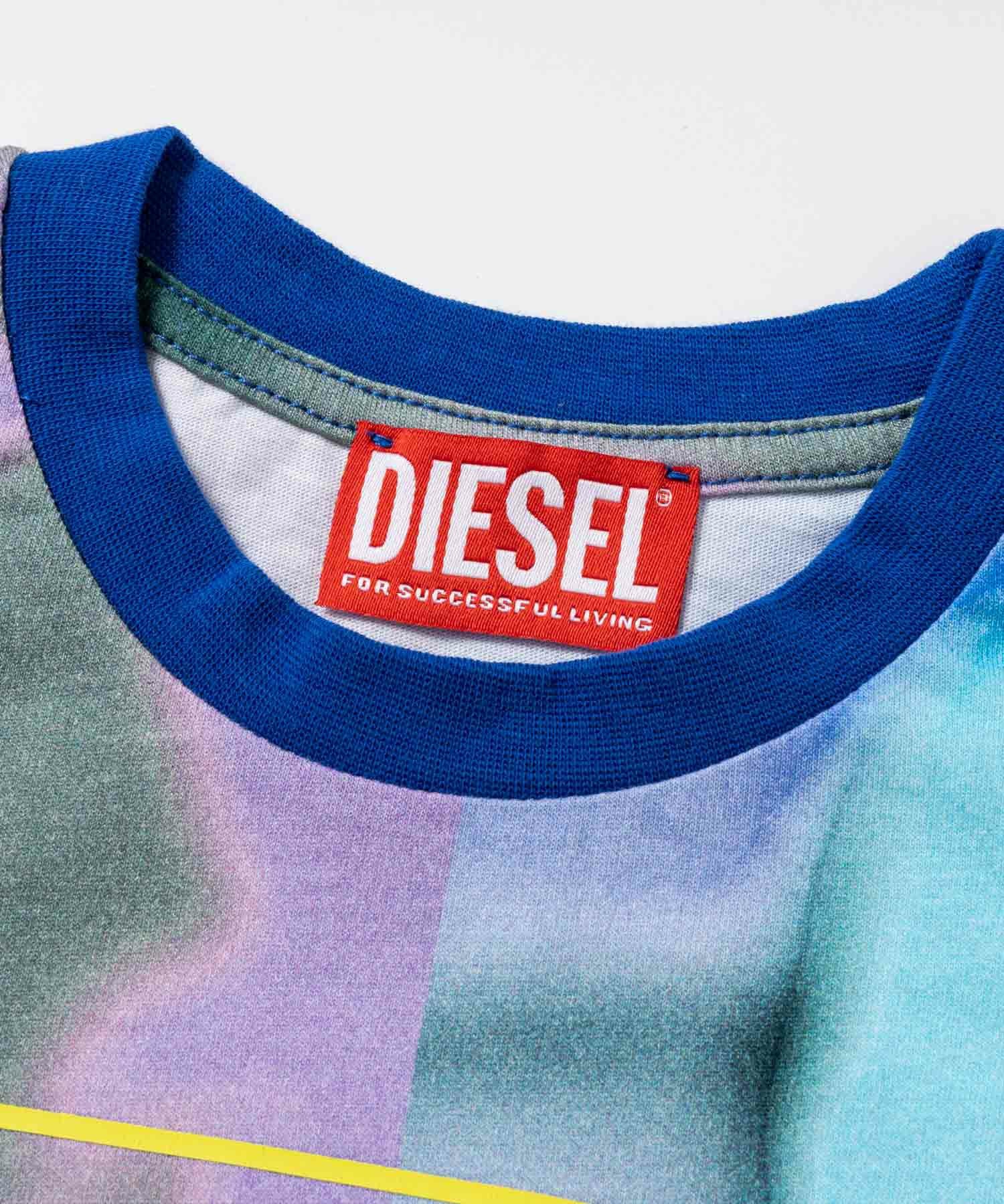 ◇DIESEL/ディーゼル シフォン×メッシュ 迷彩 カモフラ柄 異素材 切替 