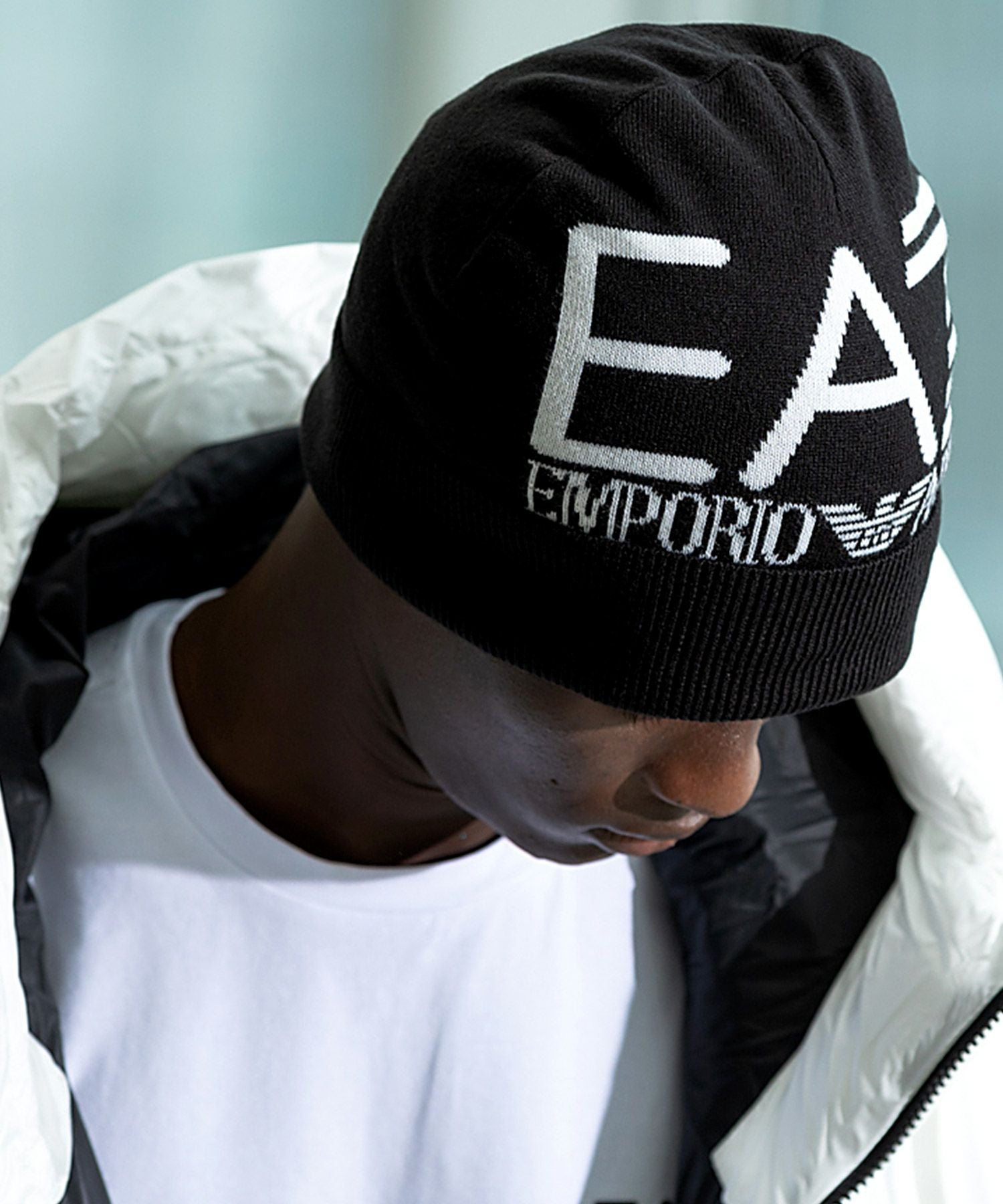 EMPORIO ARMANI EA7(イーエーセブン)ロゴビーニー/ニット帽/ニット