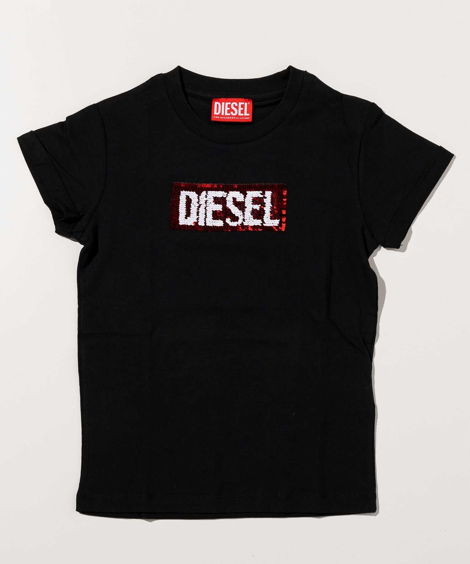 白菜　DIESEL 半袖Tシャツ ブラック ロゴ入り 新品　XS DIESEL(ディーゼル)Kids & Junior ブランドロゴ半袖Tシャツカットソー
