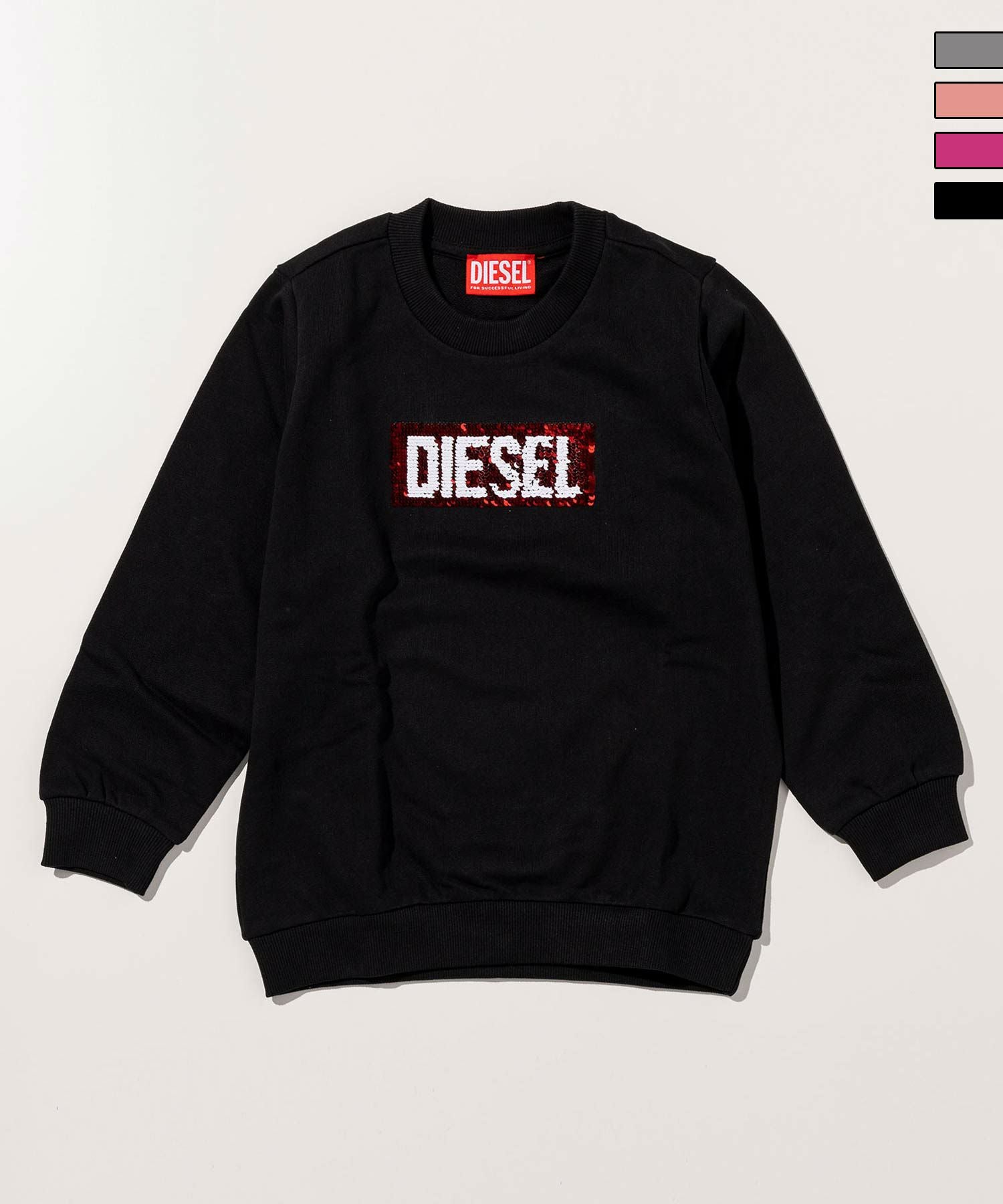 洗練されたデザイン　DIESEL BABY　ロゴスウェット　ブラック　18M DIESEL(ディーゼル)Kids & Junior ブランドロゴスウェットプルオーバー