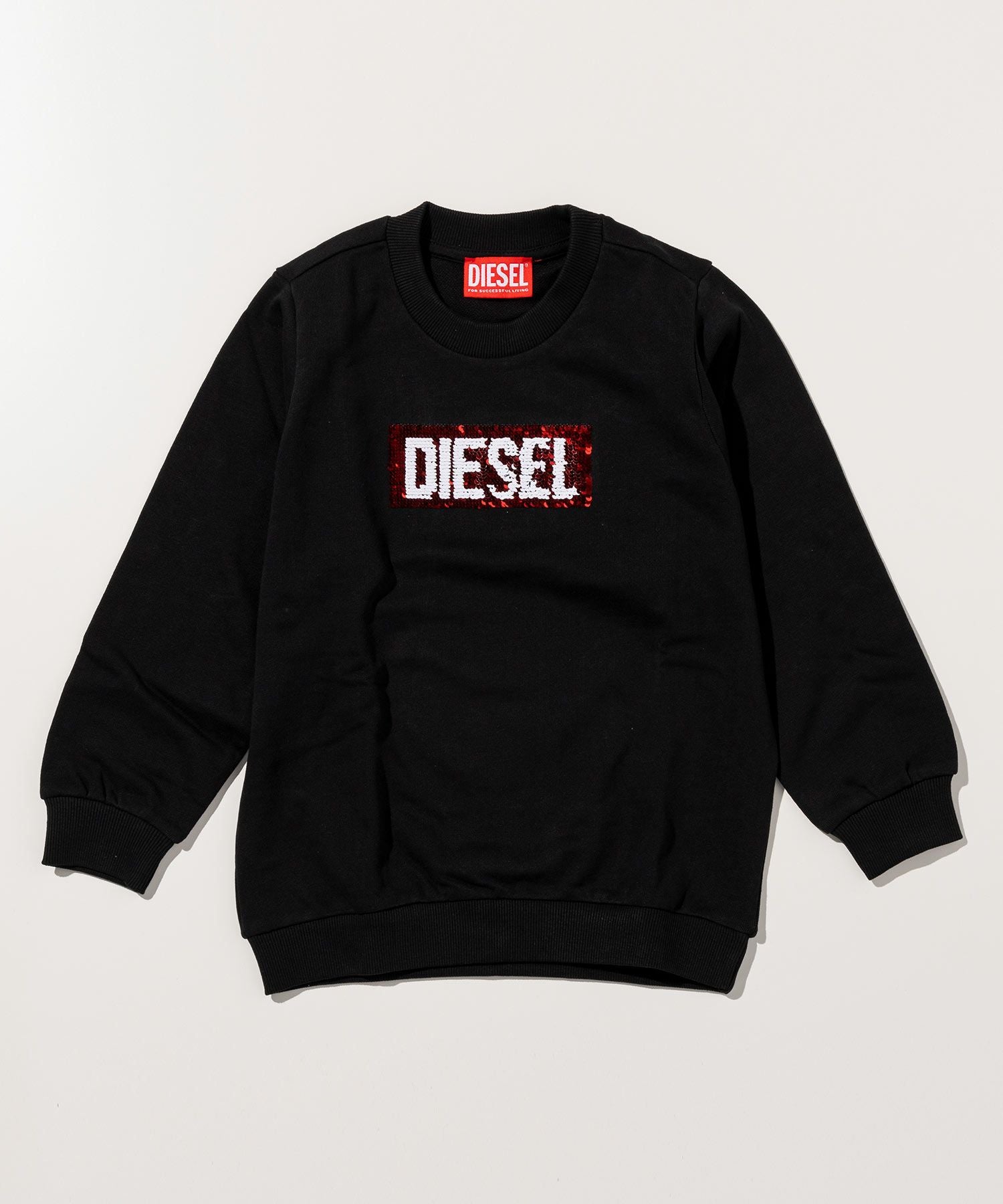 洗練されたデザイン　DIESEL BABY　ロゴスウェット　ブラック　18M DIESEL(ディーゼル)Kids & Junior ブランドロゴスウェットプルオーバー